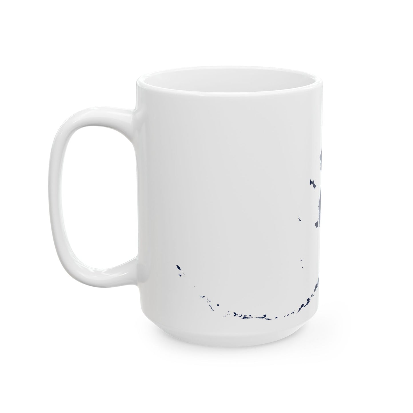 Flag map of Alaska (United States) White Coffee Mug-Go Mug Yourself