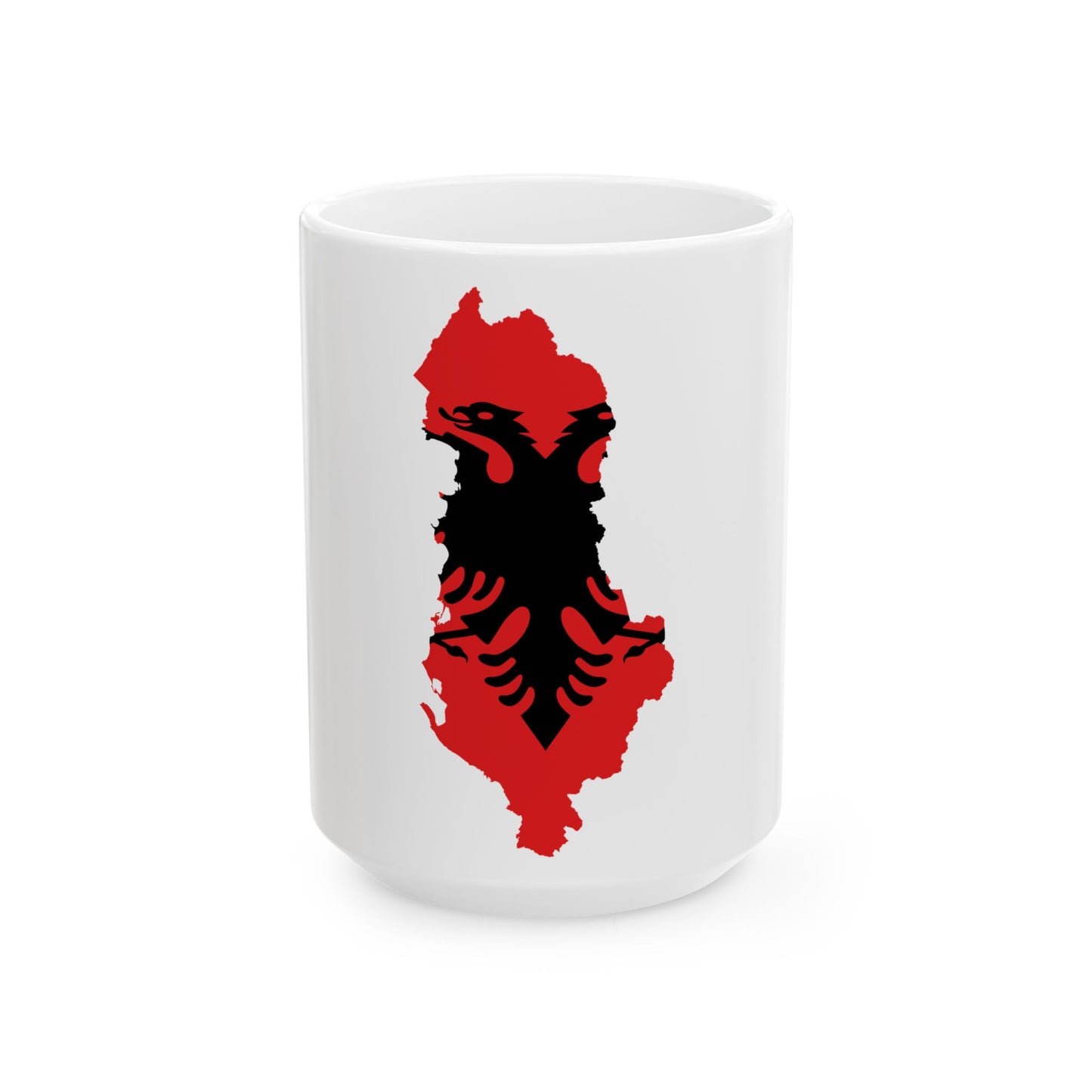 Flag map of Albania 1992-2002 (Albania) White Coffee Mug-15oz-Go Mug Yourself