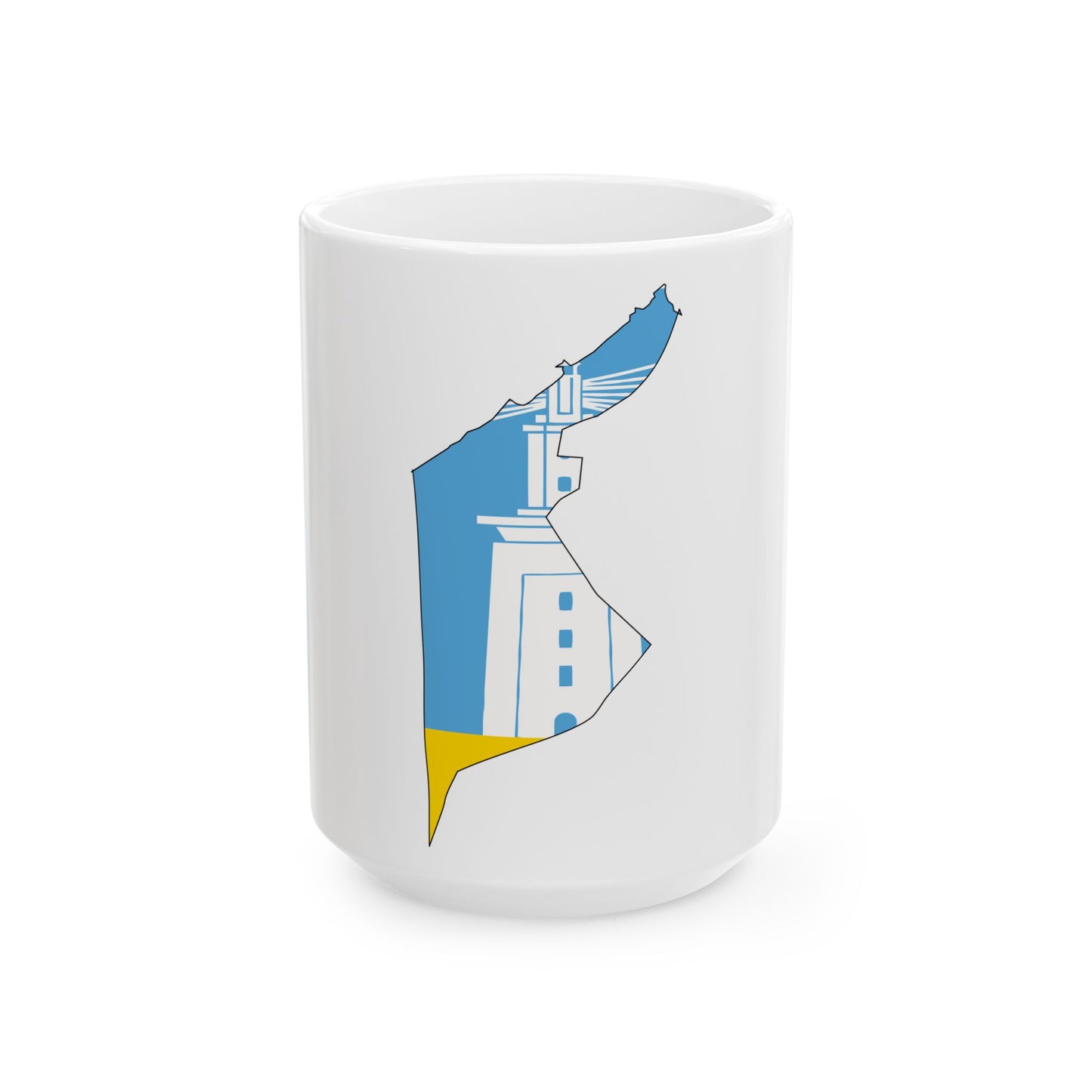 Flag map of Alexandria (Egypt) White Coffee Mug-15oz-Go Mug Yourself