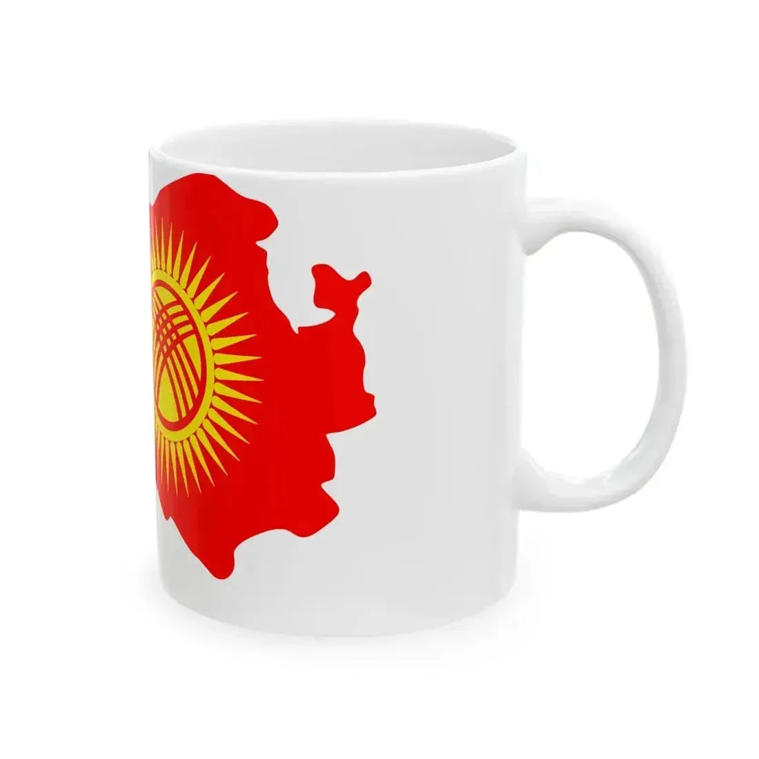 Flag map of all territories occupied by Kyrgyzstan (Kyrgyzstan) White Coffee Mug - Go Mug Yourself