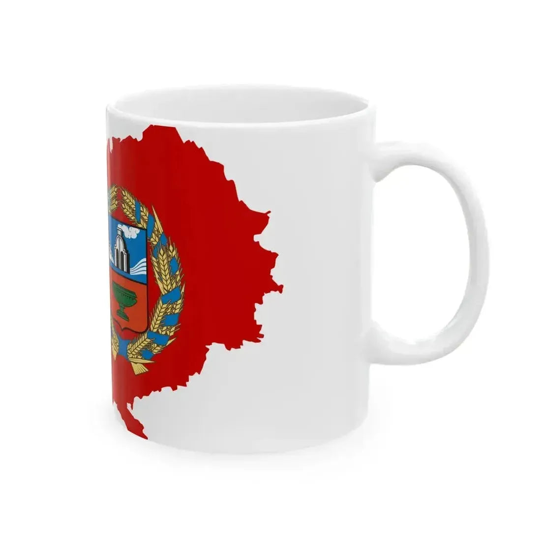 Flag map of Altai Krai (Russia) White Coffee Mug - Go Mug Yourself