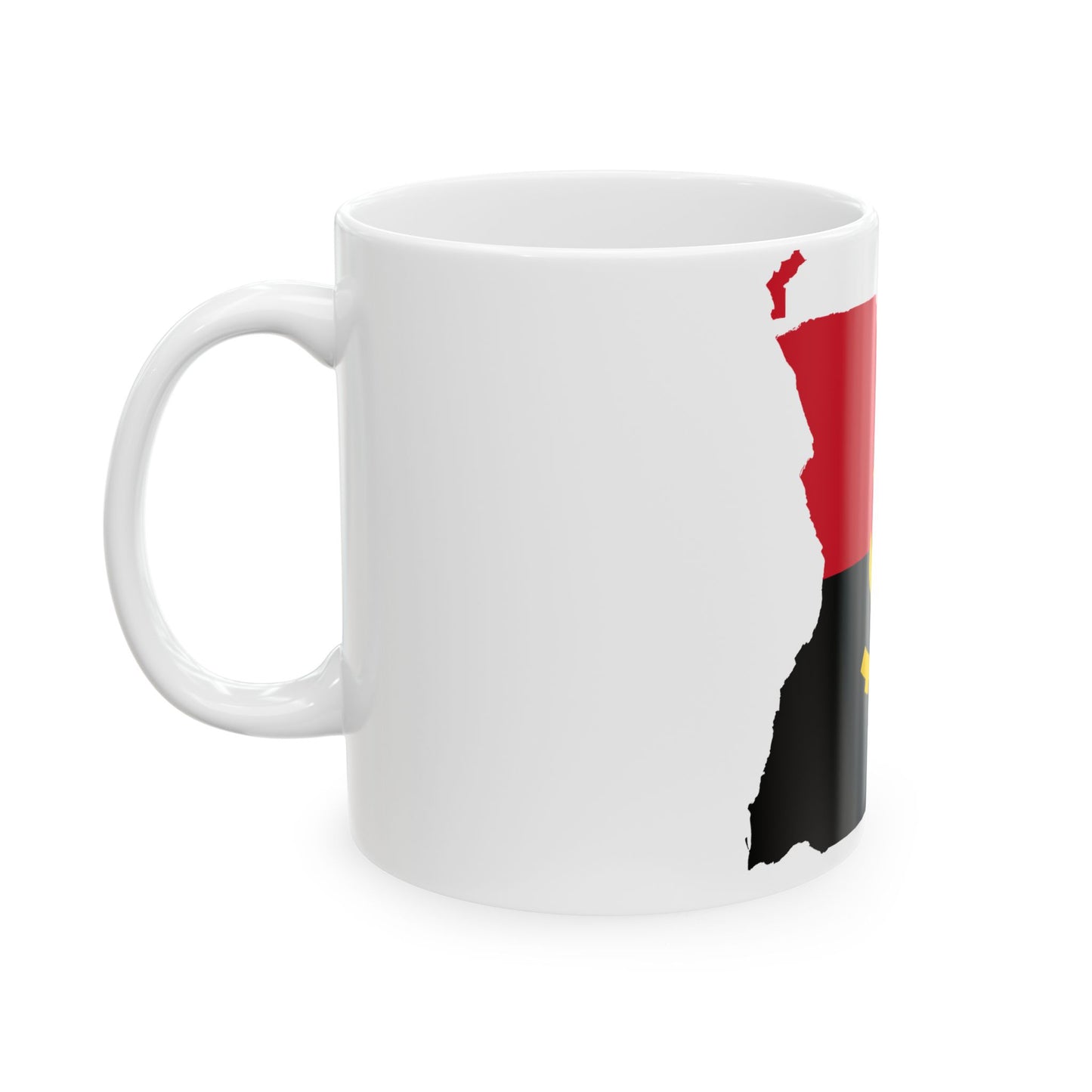 Flag map of Angola (Angola) White Coffee Mug-Go Mug Yourself