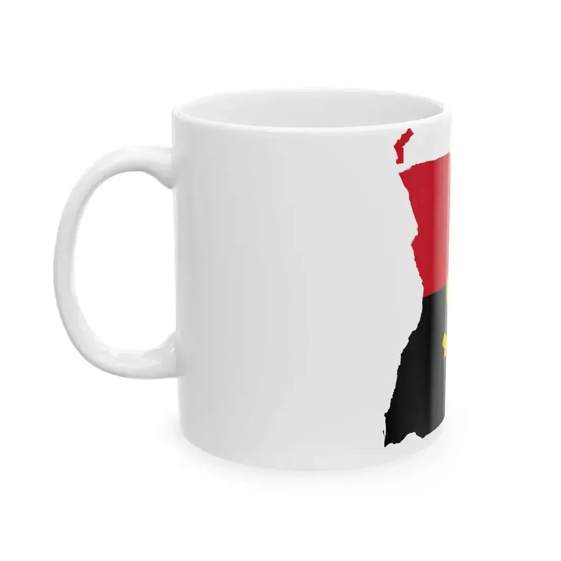 Flag map of Angola (Angola) White Coffee Mug - Go Mug Yourself