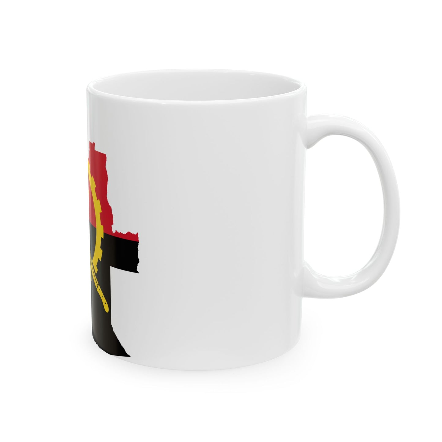 Flag map of Angola (Angola) White Coffee Mug-Go Mug Yourself