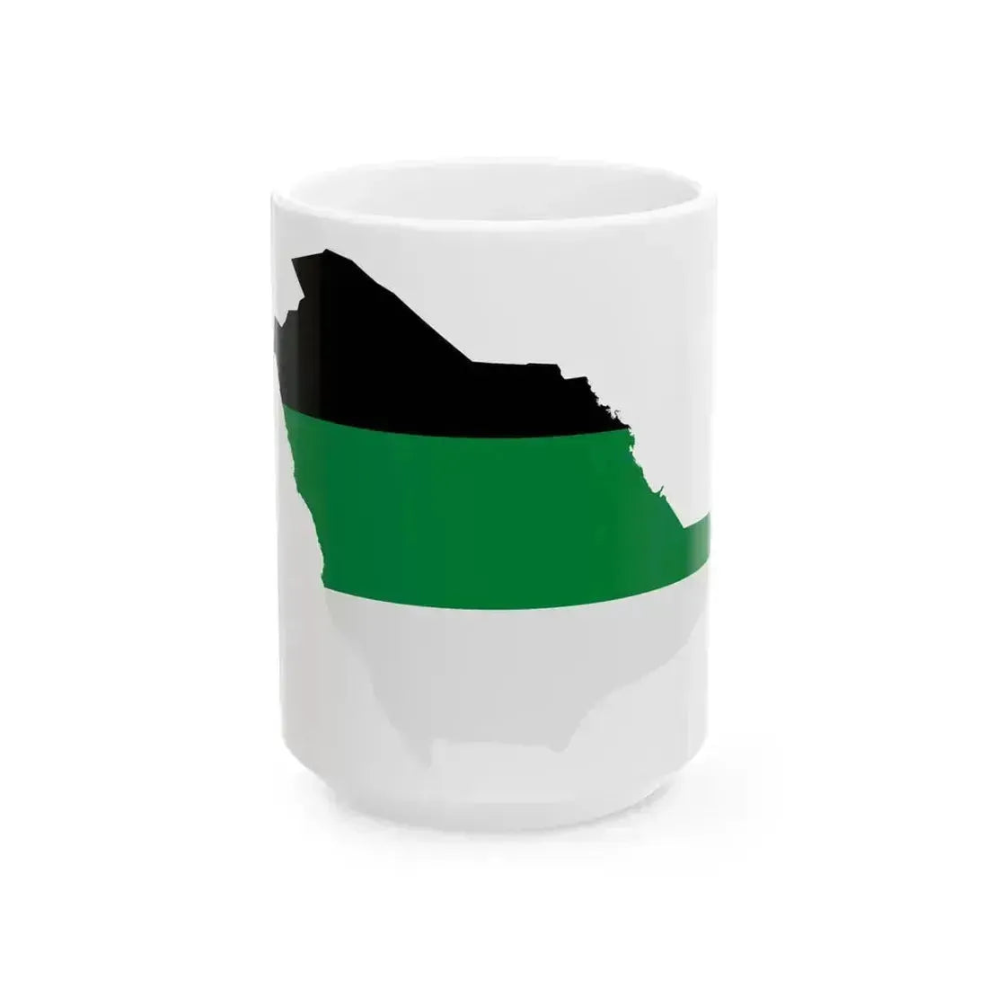 Flag map of Arabia (Saudi Arabia) White Coffee Mug 15oz - Go Mug Yourself