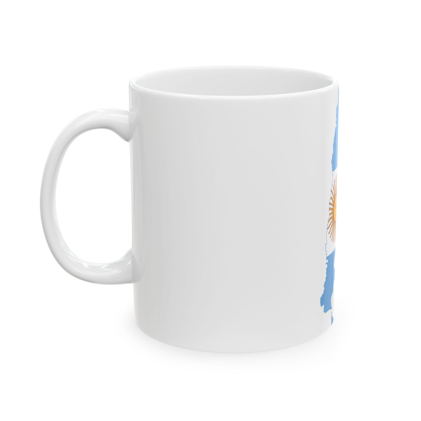 Flag-map of Argentina Falkland Islands (Argentina) White Coffee Mug-Go Mug Yourself