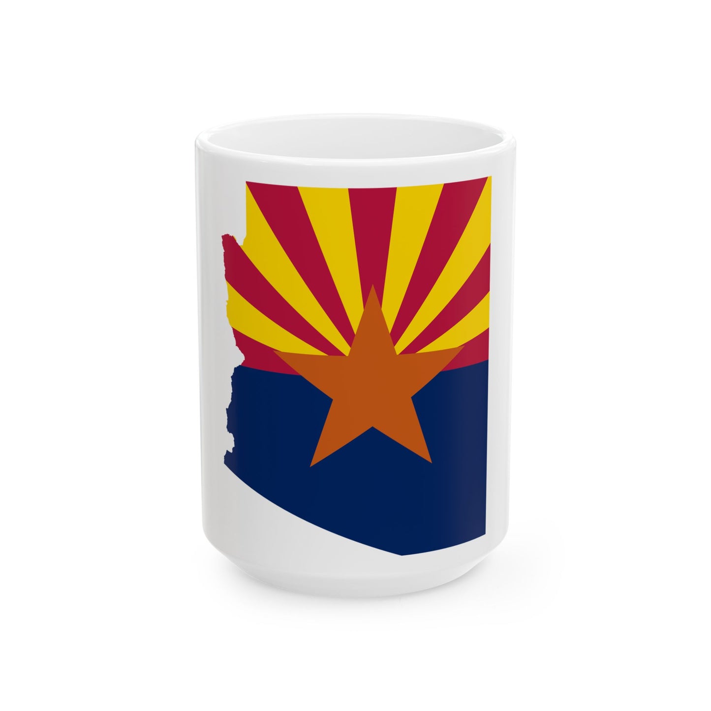 Flag map of Arizona (United States) White Coffee Mug-15oz-Go Mug Yourself