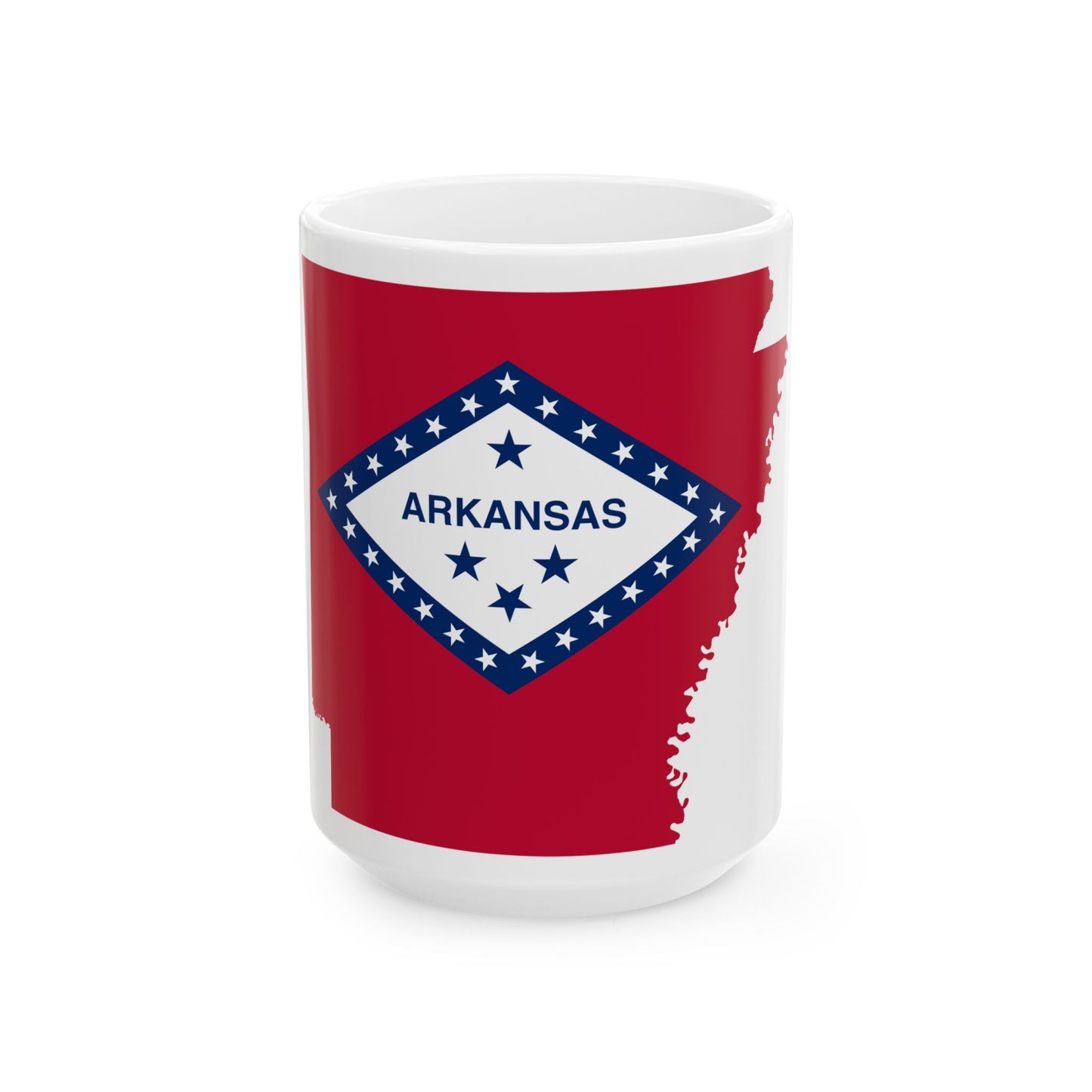 Flag-map of Arkansas (United States) White Coffee Mug-15oz-Go Mug Yourself
