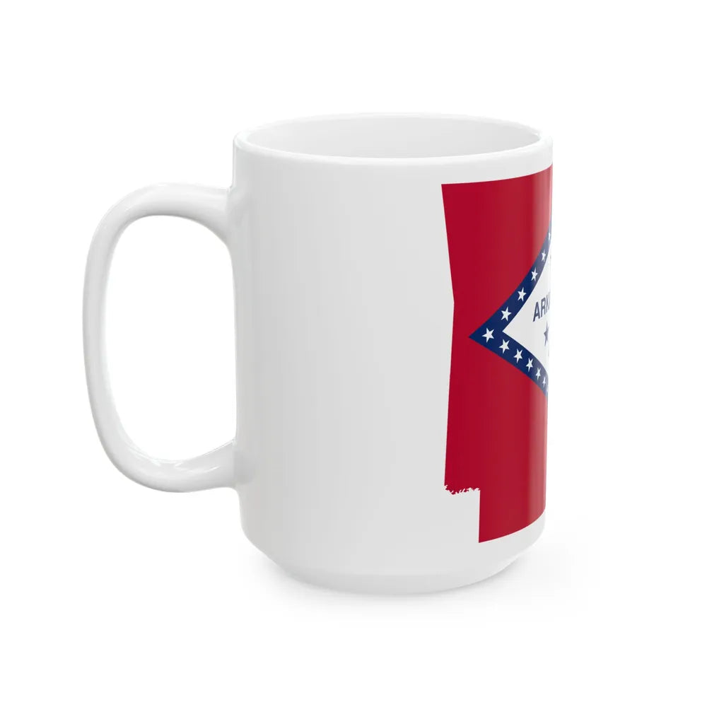 Flag-map of Arkansas (United States) White Coffee Mug - Go Mug Yourself
