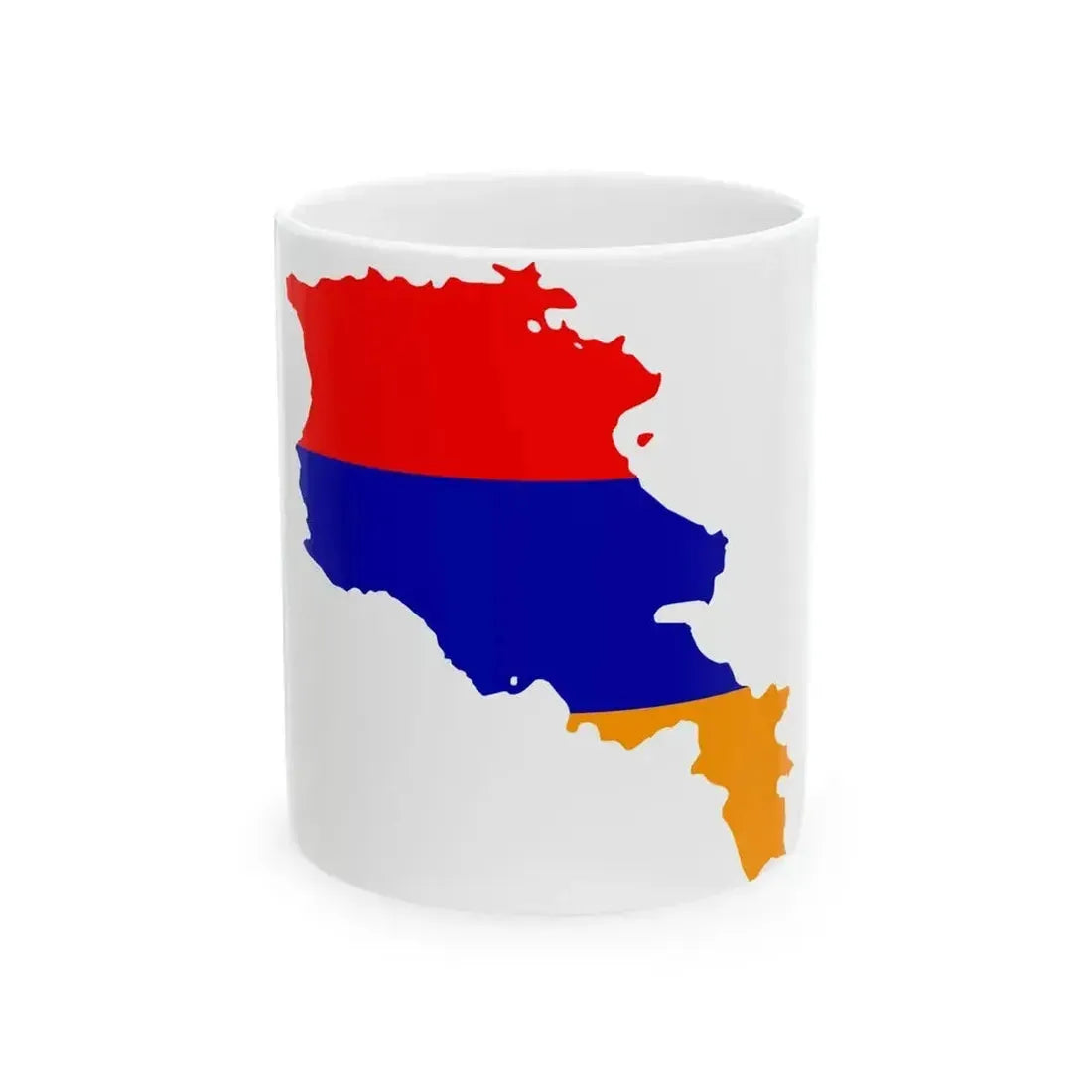 Flag map of Armenia (Armenia) White Coffee Mug 11oz - Go Mug Yourself