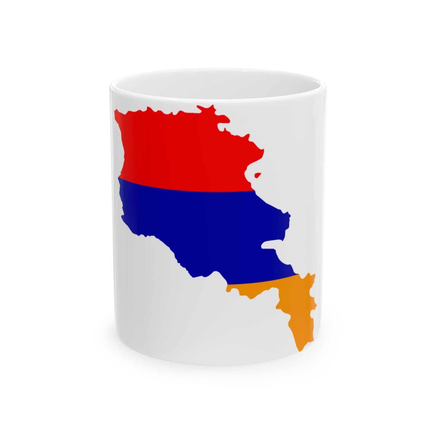 Flag map of Armenia new (Armenia) White Coffee Mug-11oz-Go Mug Yourself