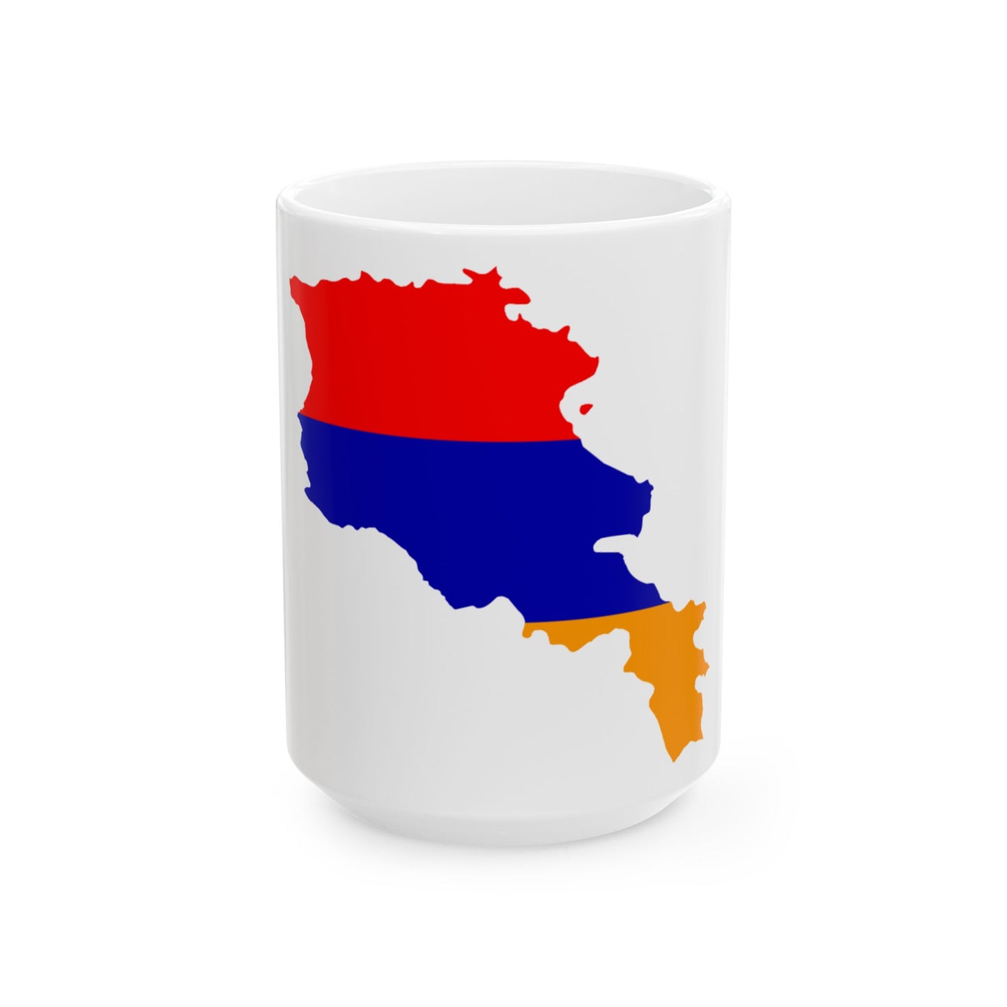 Flag map of Armenia new (Armenia) White Coffee Mug-15oz-Go Mug Yourself