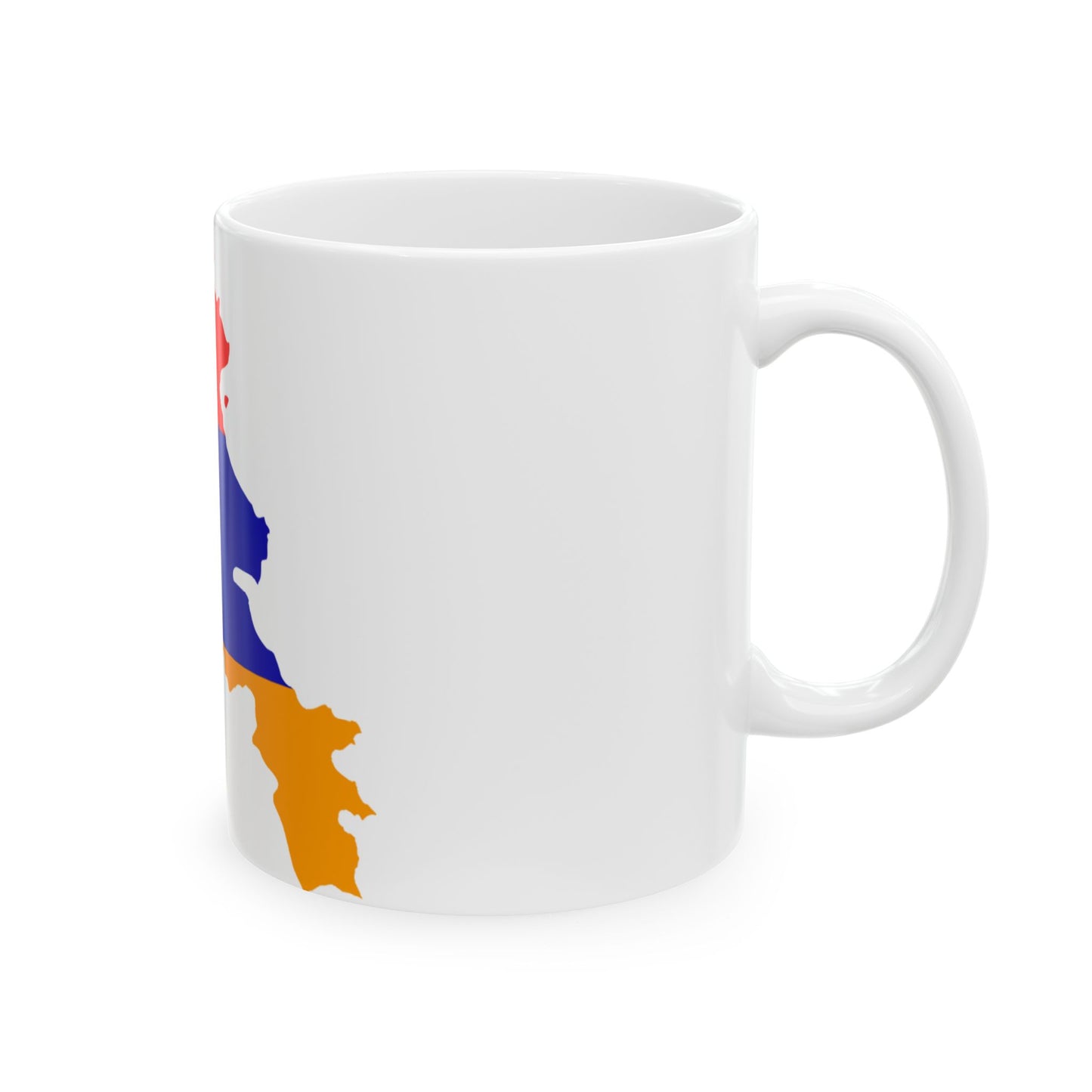 Flag map of Armenia new (Armenia) White Coffee Mug-Go Mug Yourself