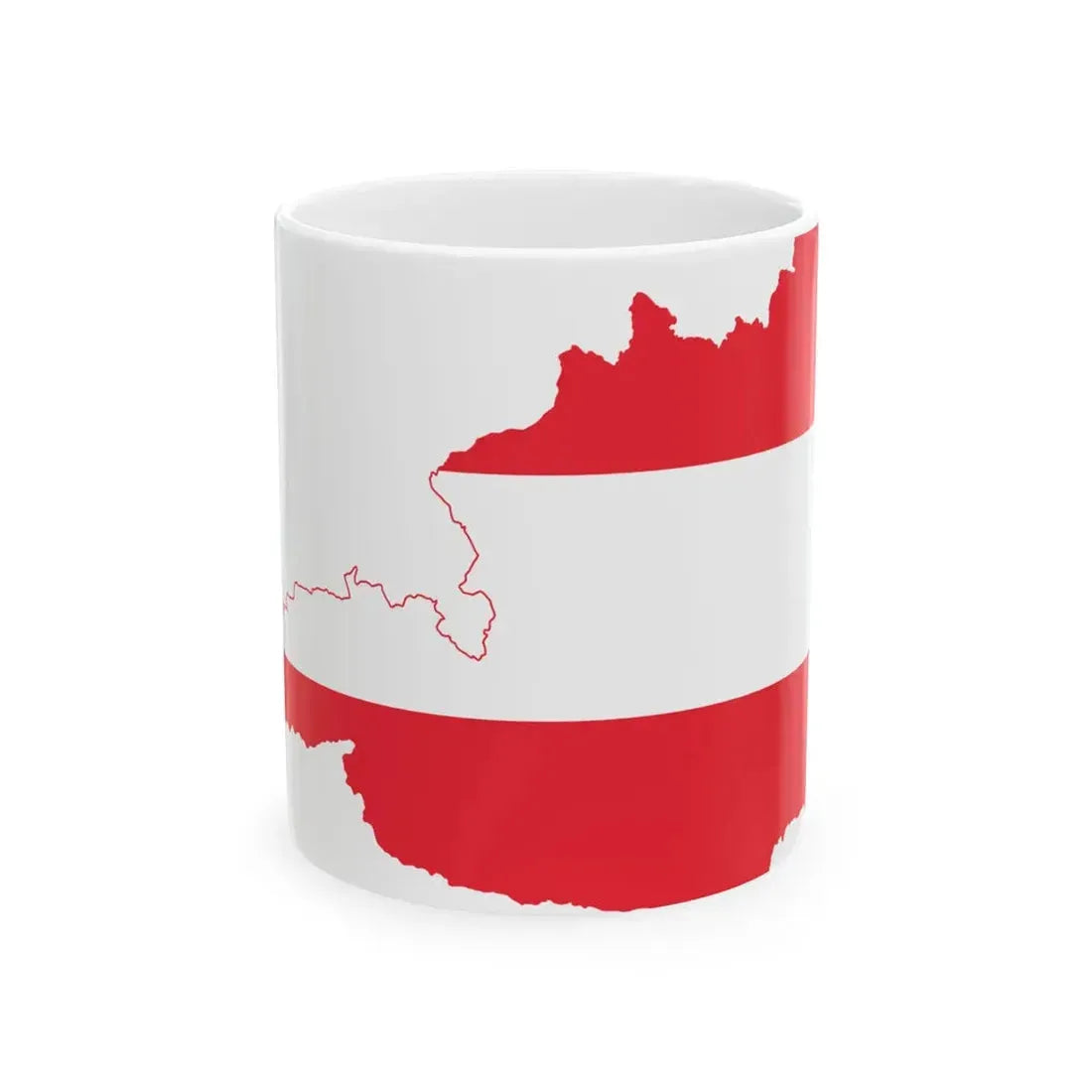 Flag-map of Austria2 (Austria) White Coffee Mug 11oz - Go Mug Yourself