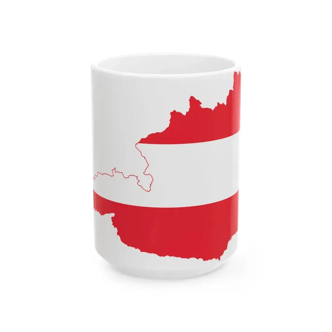 Flag-map of Austria2 (Austria) White Coffee Mug 15oz - Go Mug Yourself