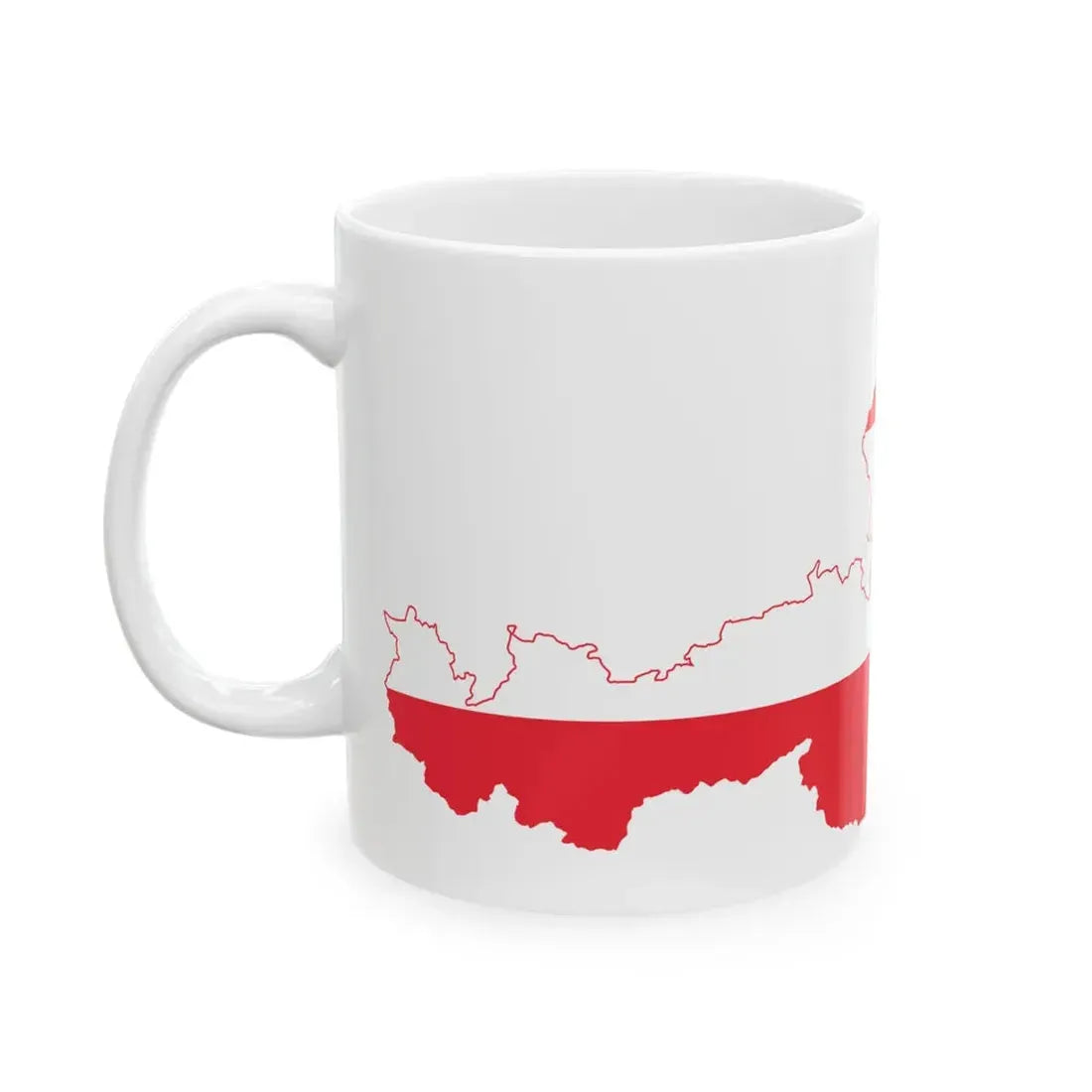 Flag-map of Austria2 (Austria) White Coffee Mug - Go Mug Yourself