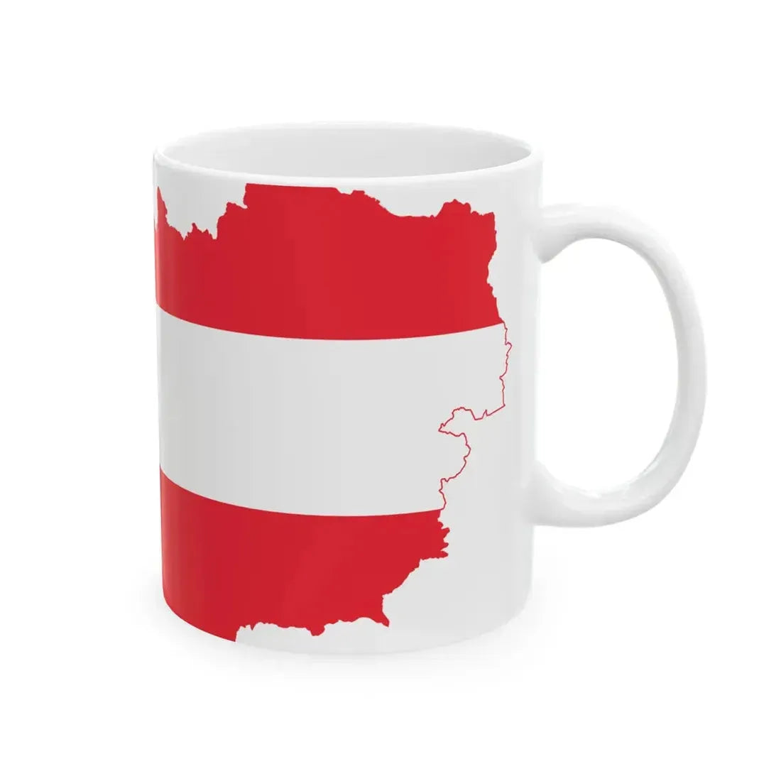 Flag-map of Austria2 (Austria) White Coffee Mug - Go Mug Yourself