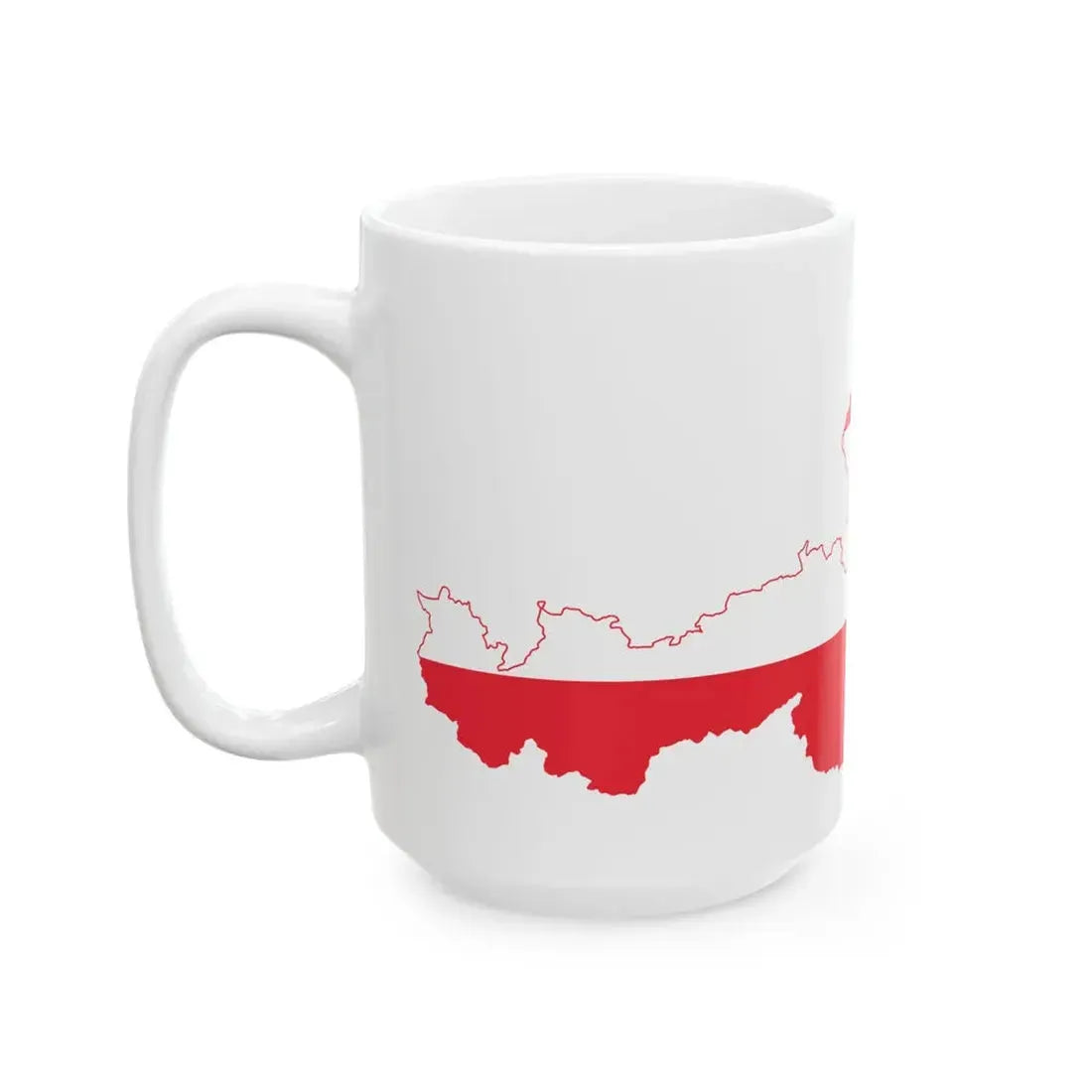Flag-map of Austria2 (Austria) White Coffee Mug - Go Mug Yourself