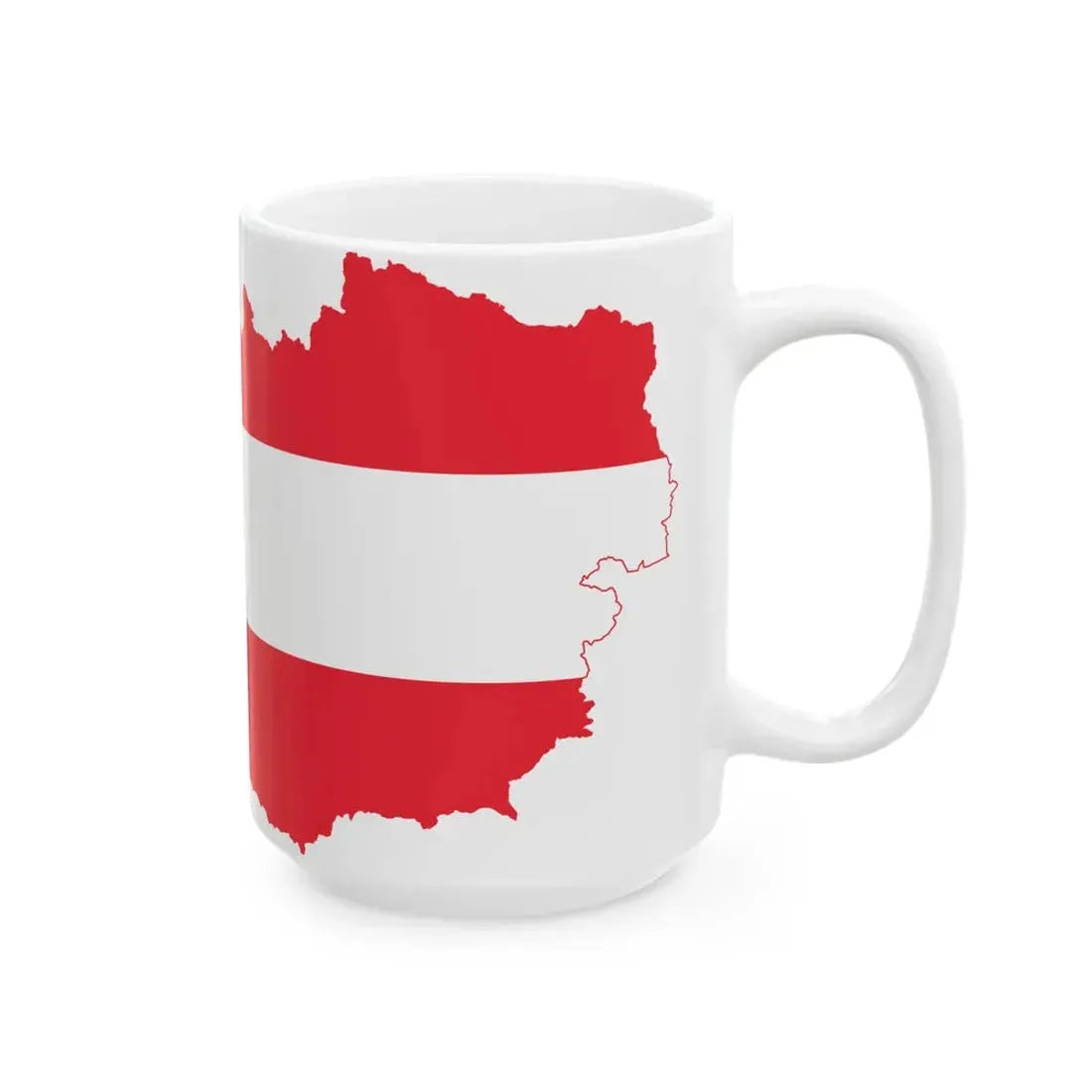 Flag-map of Austria2 (Austria) White Coffee Mug - Go Mug Yourself