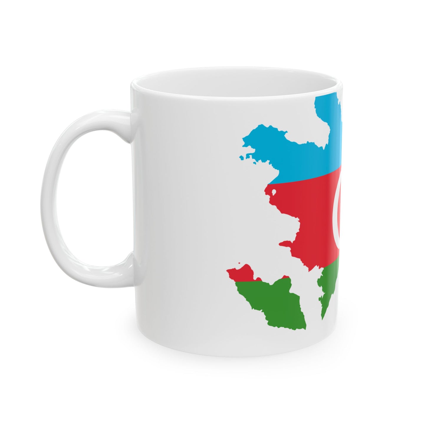 Flag-map of Azerbaijan (Azerbaijan) White Coffee Mug-Go Mug Yourself