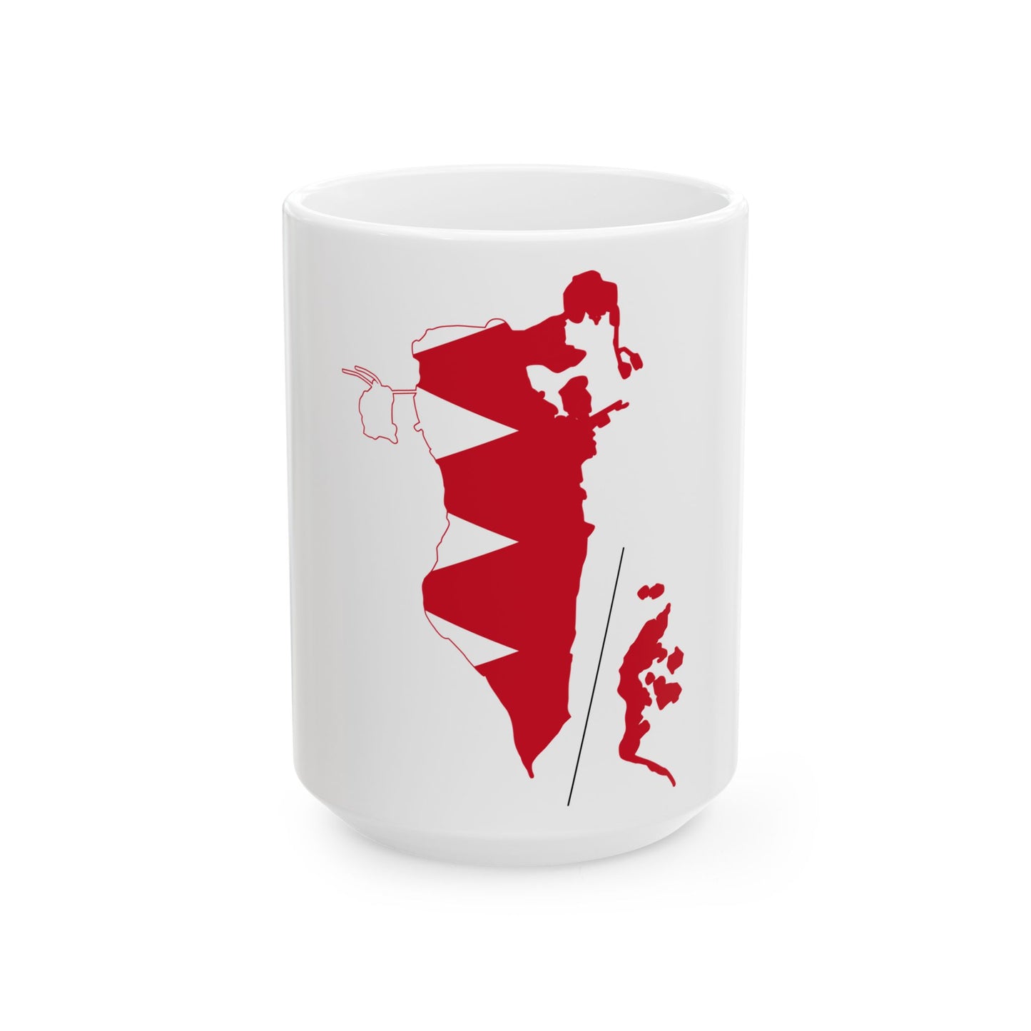 Flag-map of Bahrain (Bahrain) White Coffee Mug-15oz-Go Mug Yourself