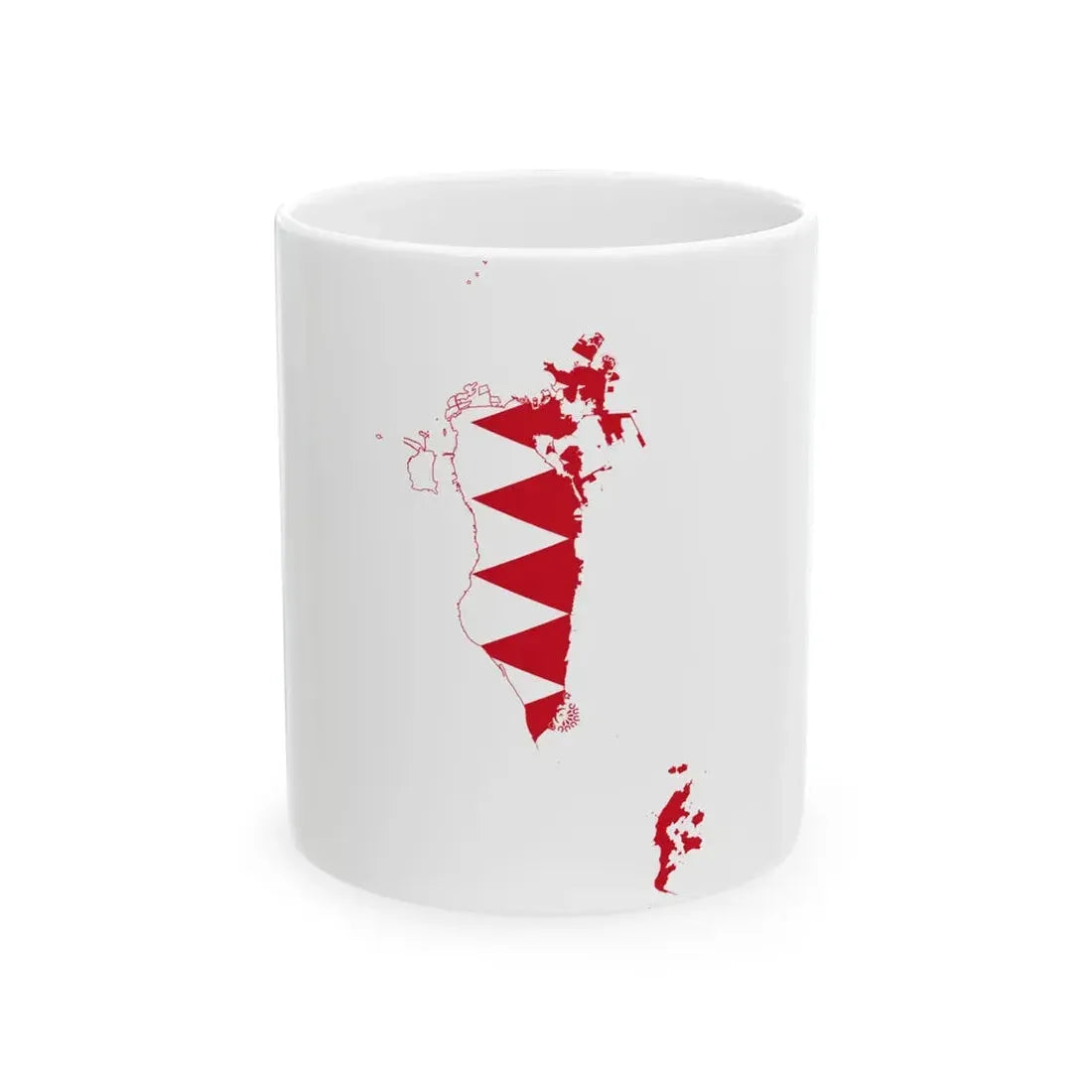 Flag-map of Bahrain2 (Bahrain) White Coffee Mug 11oz - Go Mug Yourself