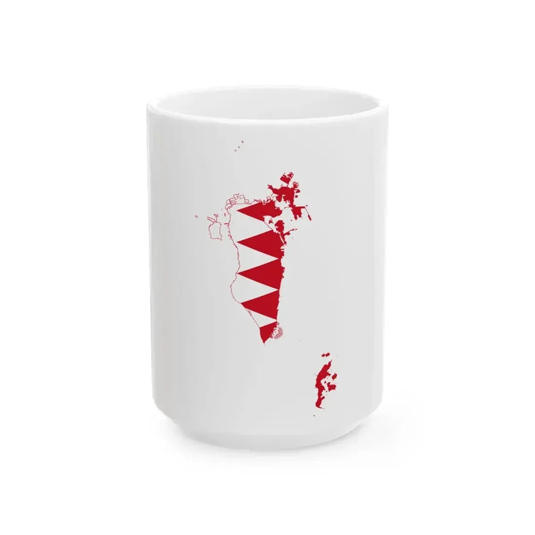 Flag-map of Bahrain2 (Bahrain) White Coffee Mug 15oz - Go Mug Yourself