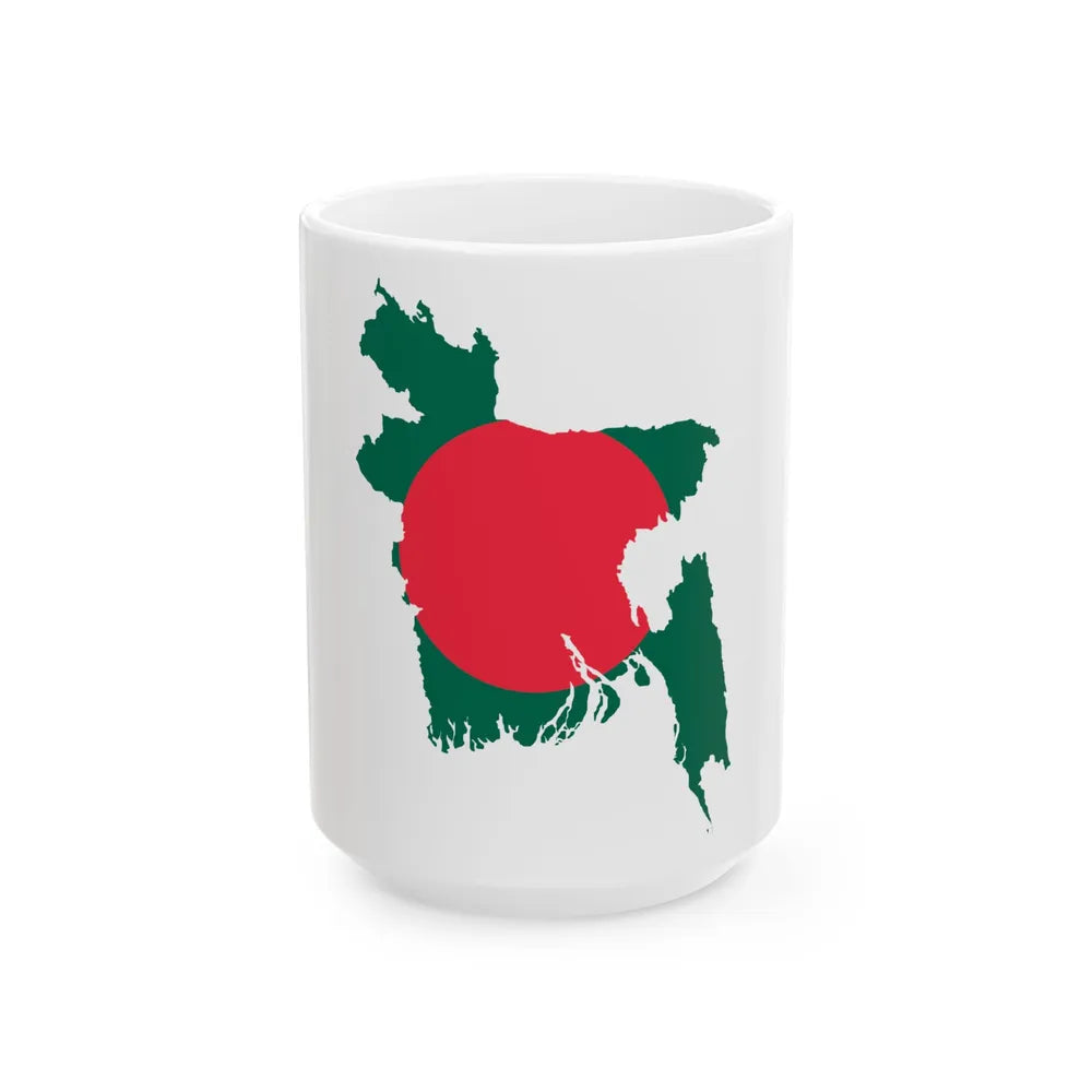 Flag-map of Bangladesh (Bangladesh) White Coffee Mug 15oz - Go Mug Yourself