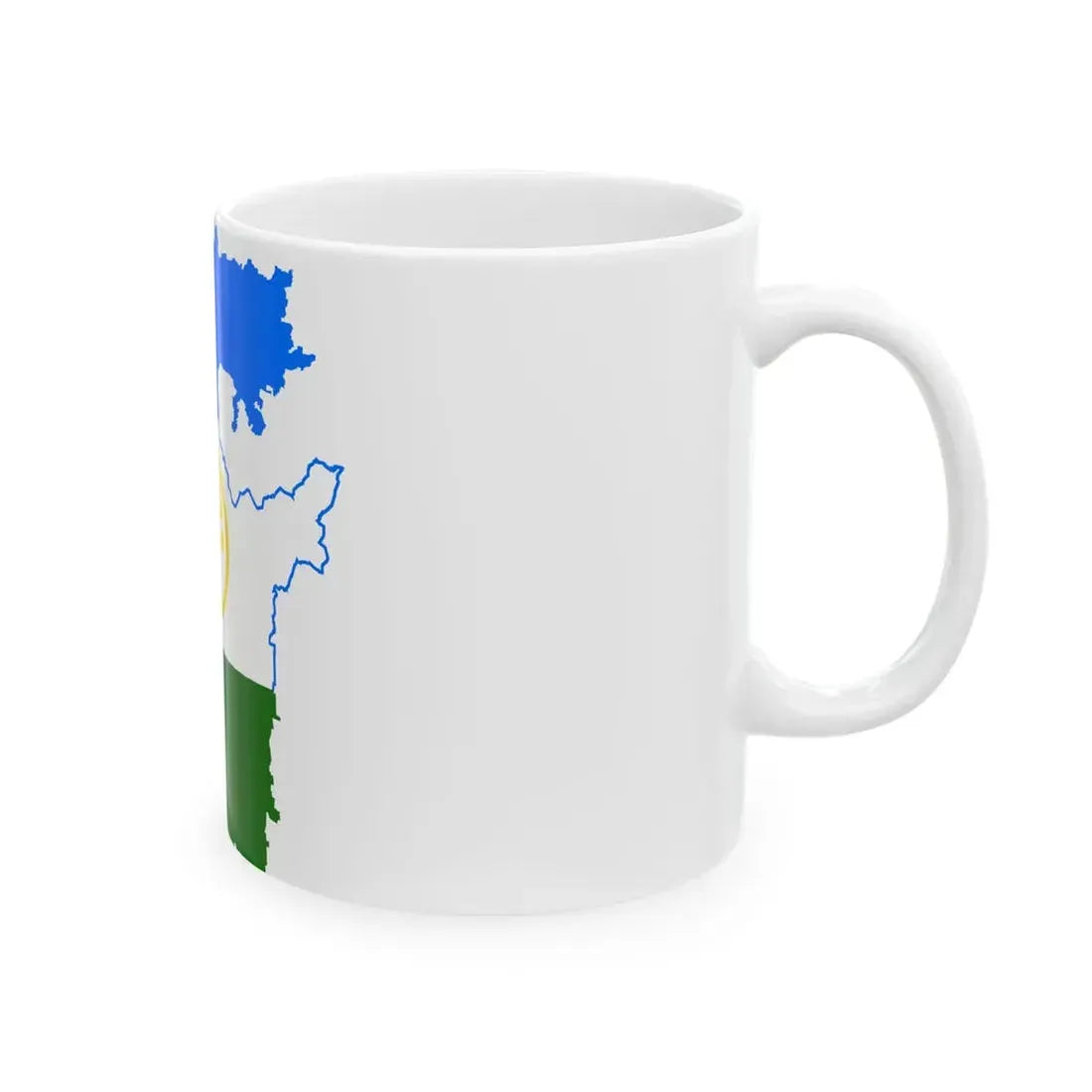 Flag-map of Bashkortostan (Russia) White Coffee Mug - Go Mug Yourself