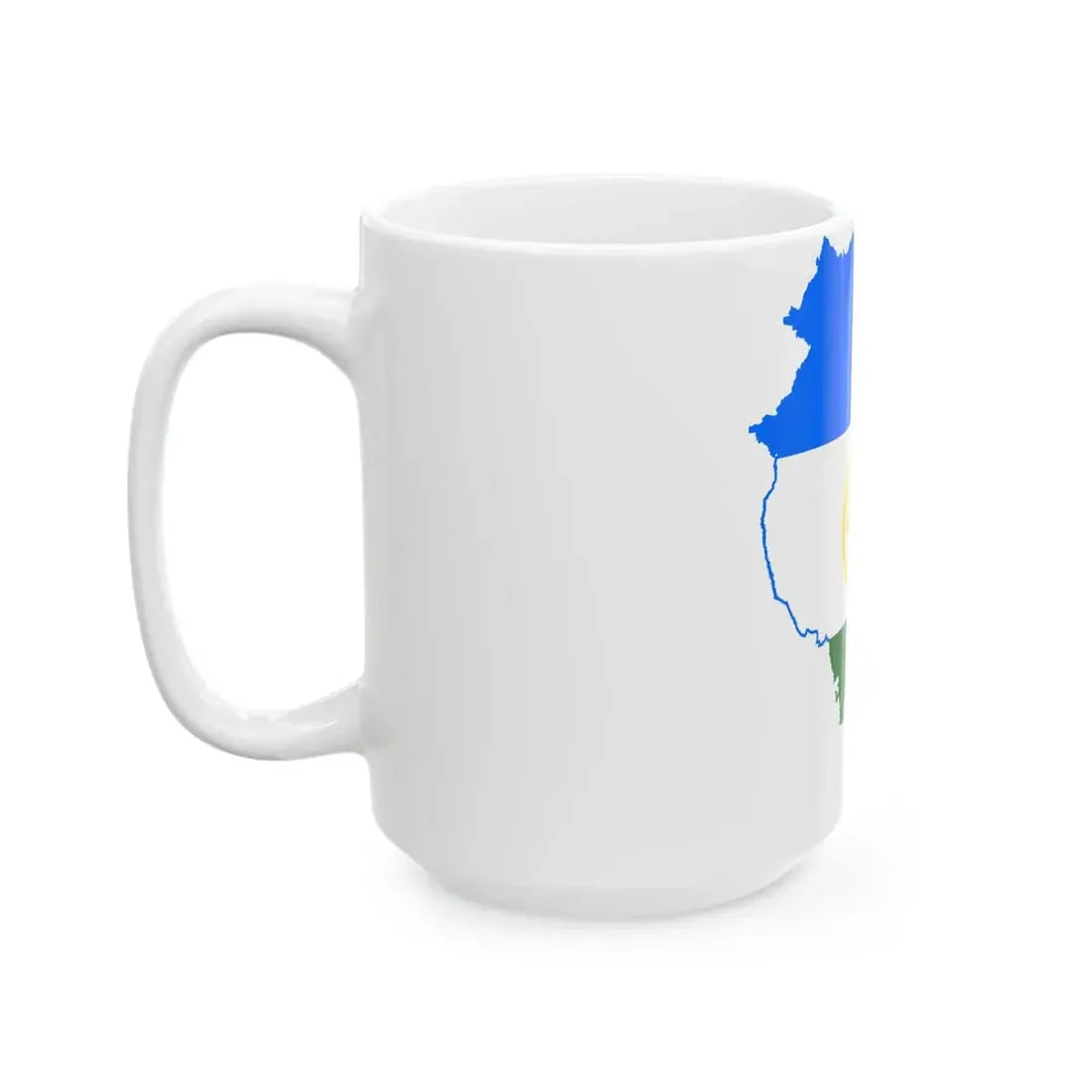 Flag-map of Bashkortostan (Russia) White Coffee Mug - Go Mug Yourself