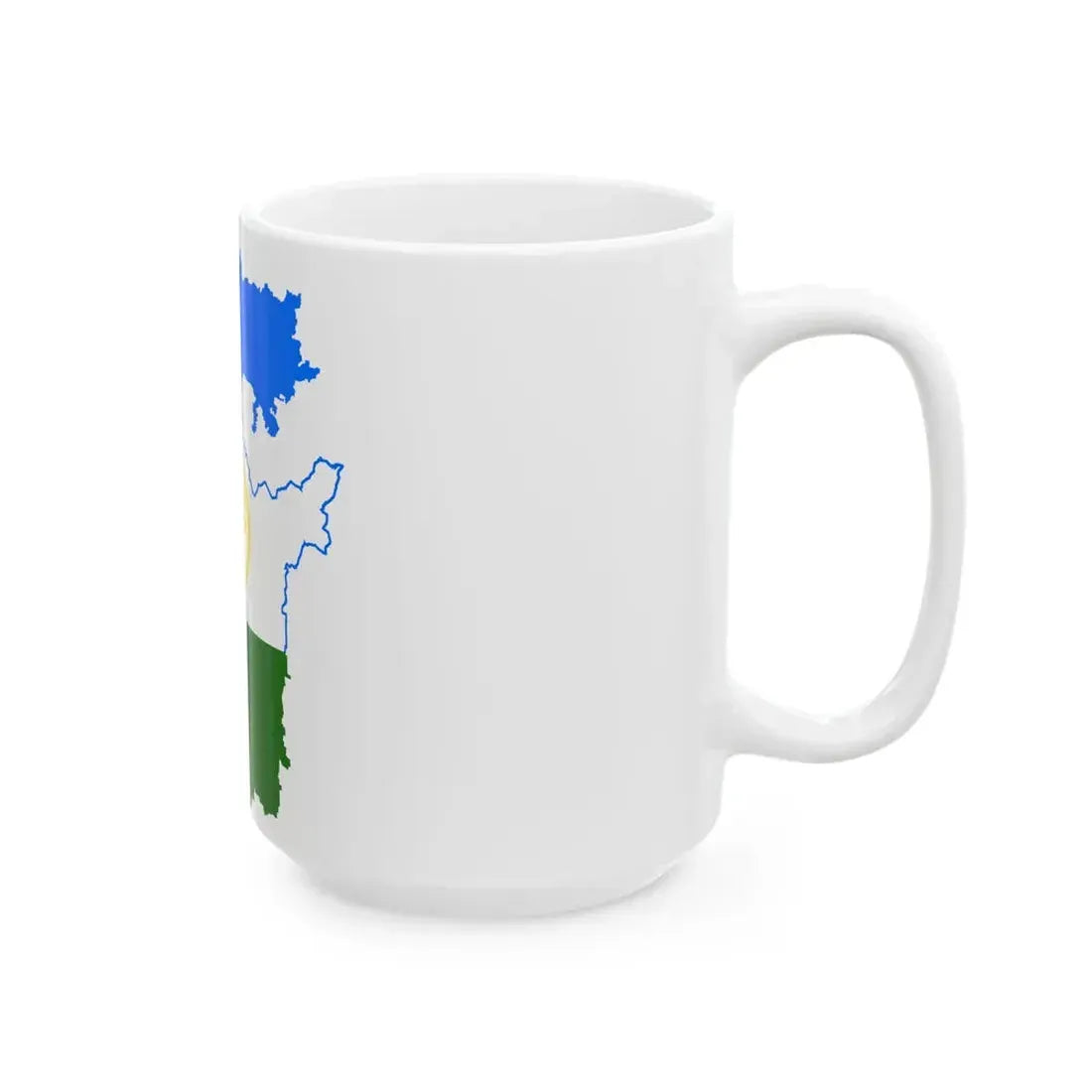 Flag-map of Bashkortostan (Russia) White Coffee Mug - Go Mug Yourself