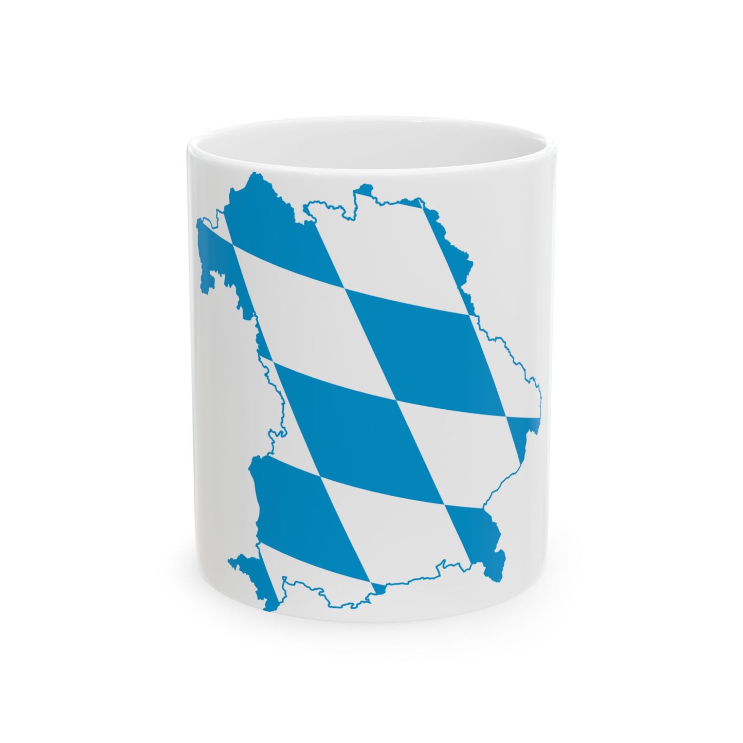 Flag map of Bavaria (Germany) White Coffee Mug-11oz-Go Mug Yourself