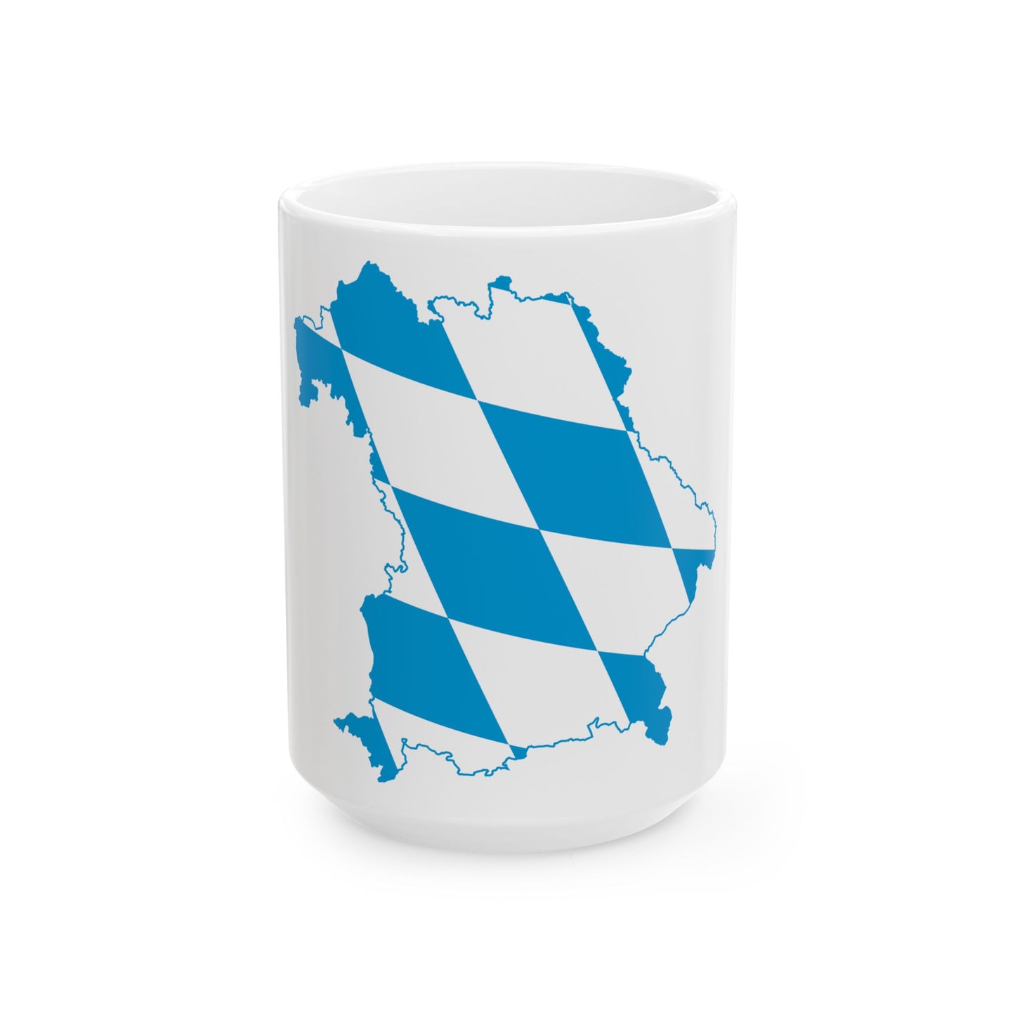 Flag map of Bavaria (Germany) White Coffee Mug-15oz-Go Mug Yourself