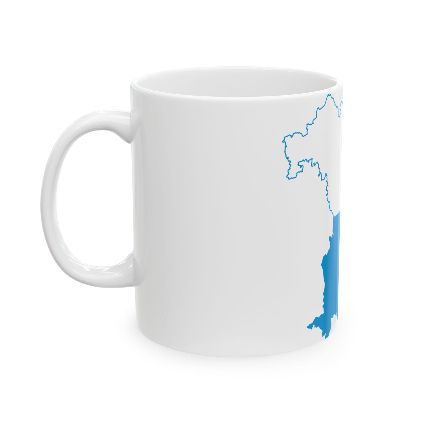 Flag map of Bavaria striped (Germany) White Coffee Mug-Go Mug Yourself