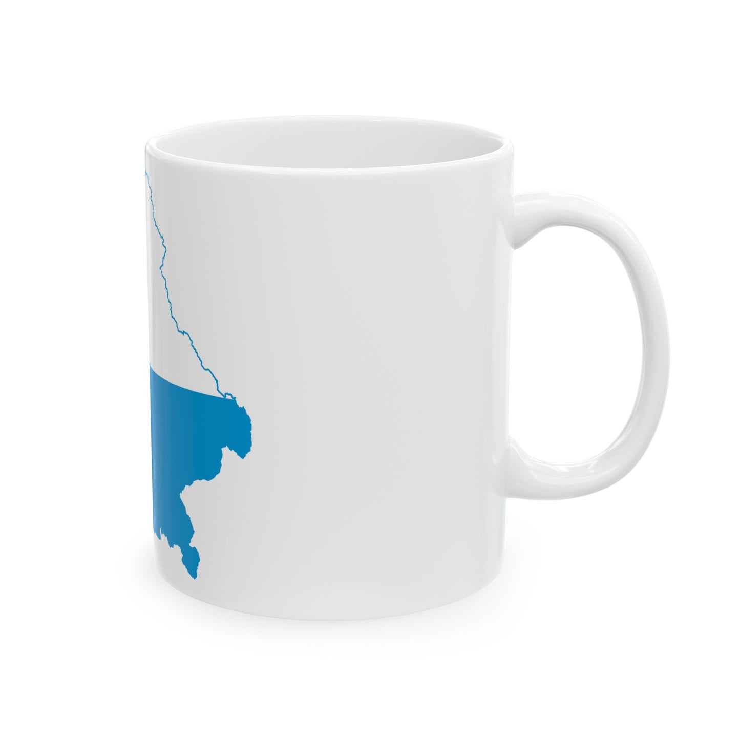 Flag map of Bavaria striped (Germany) White Coffee Mug-Go Mug Yourself