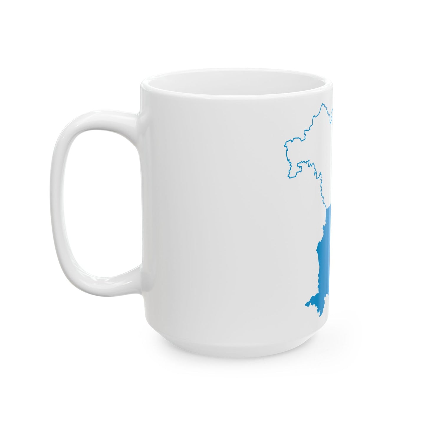 Flag map of Bavaria striped (Germany) White Coffee Mug-Go Mug Yourself