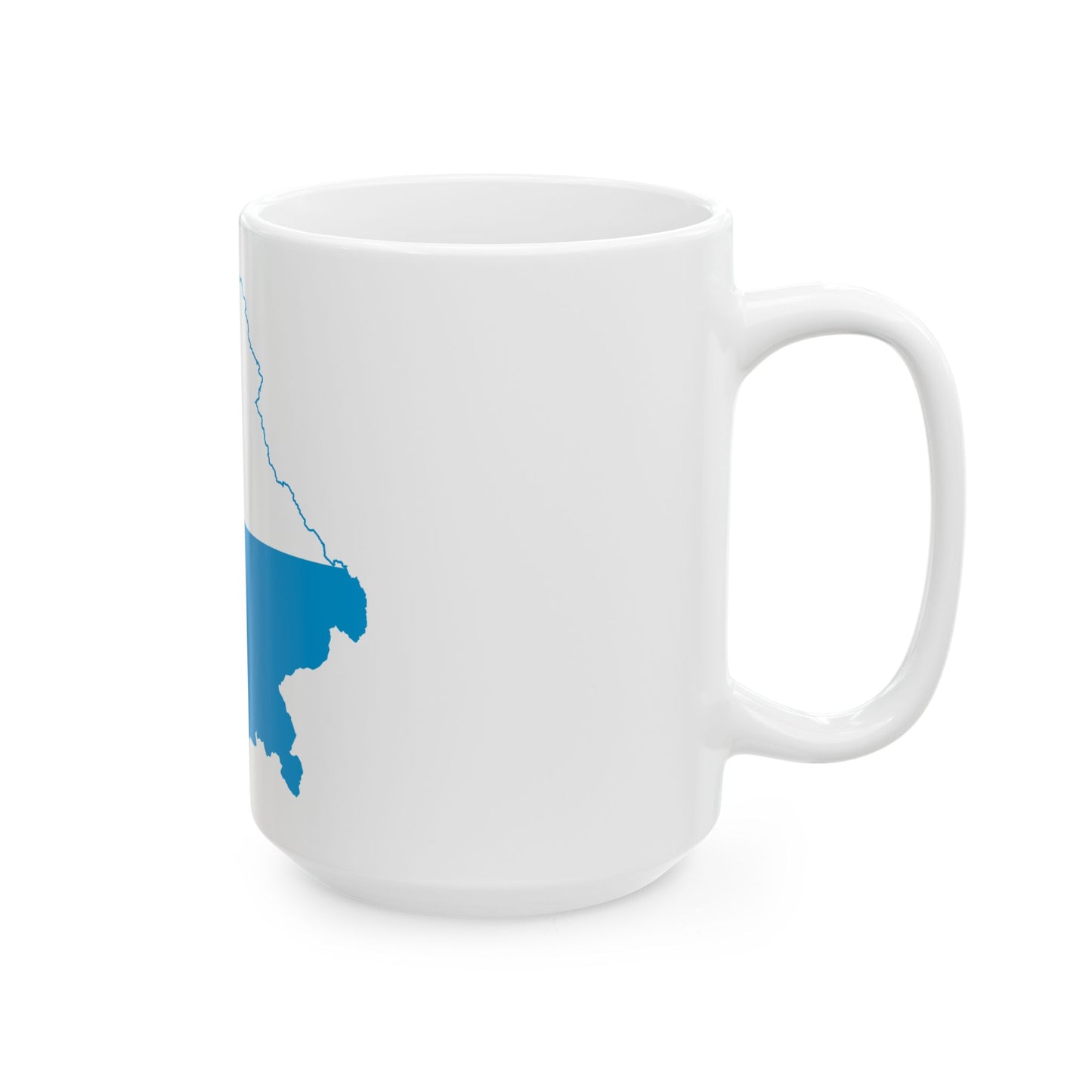 Flag map of Bavaria striped (Germany) White Coffee Mug-Go Mug Yourself