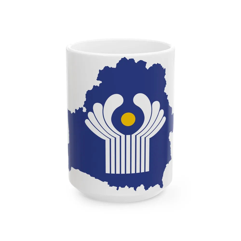 Flag-map of Belarus CIS (Belarus) White Coffee Mug 15oz - Go Mug Yourself
