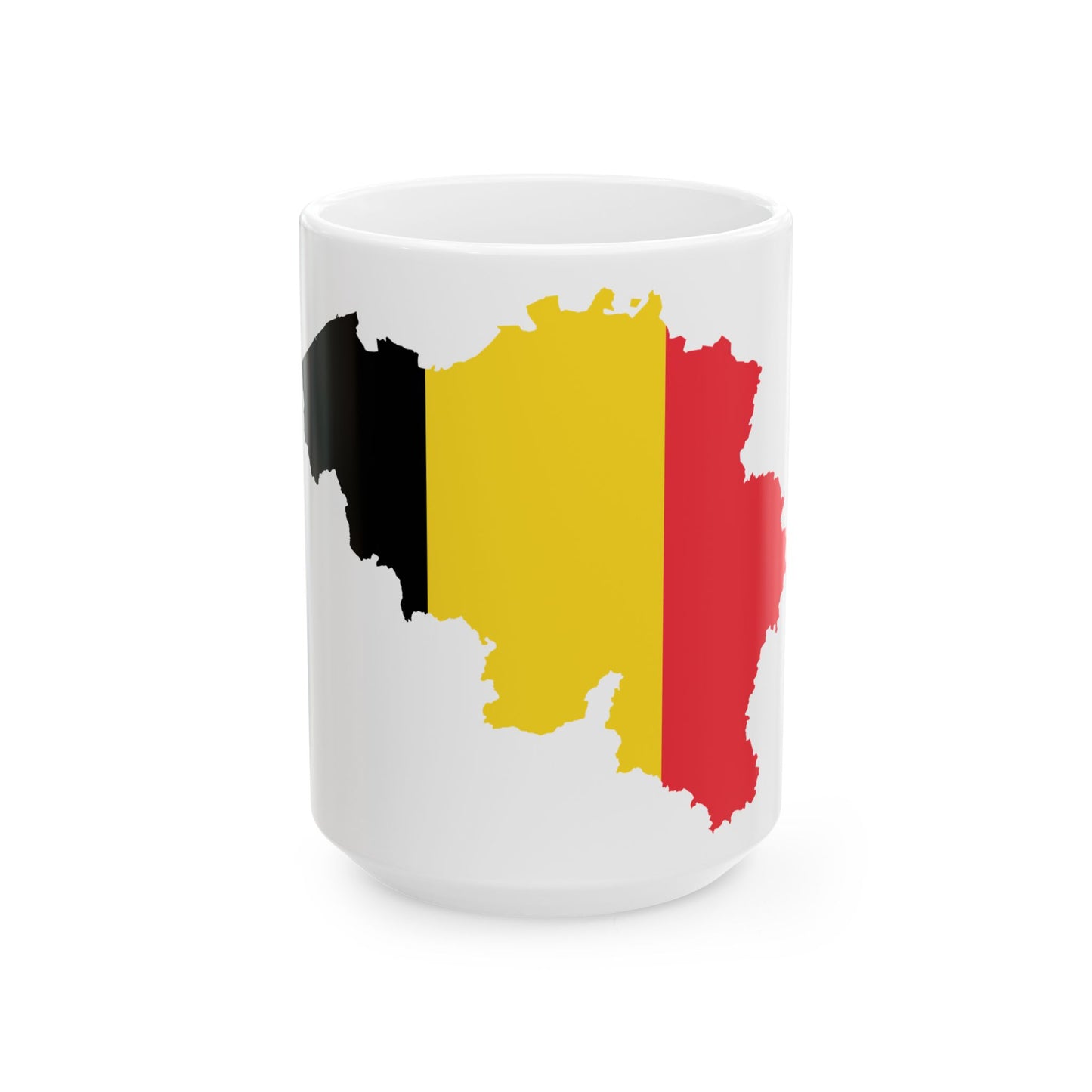 Flag-map of Belgium (Belgium) White Coffee Mug-15oz-Go Mug Yourself