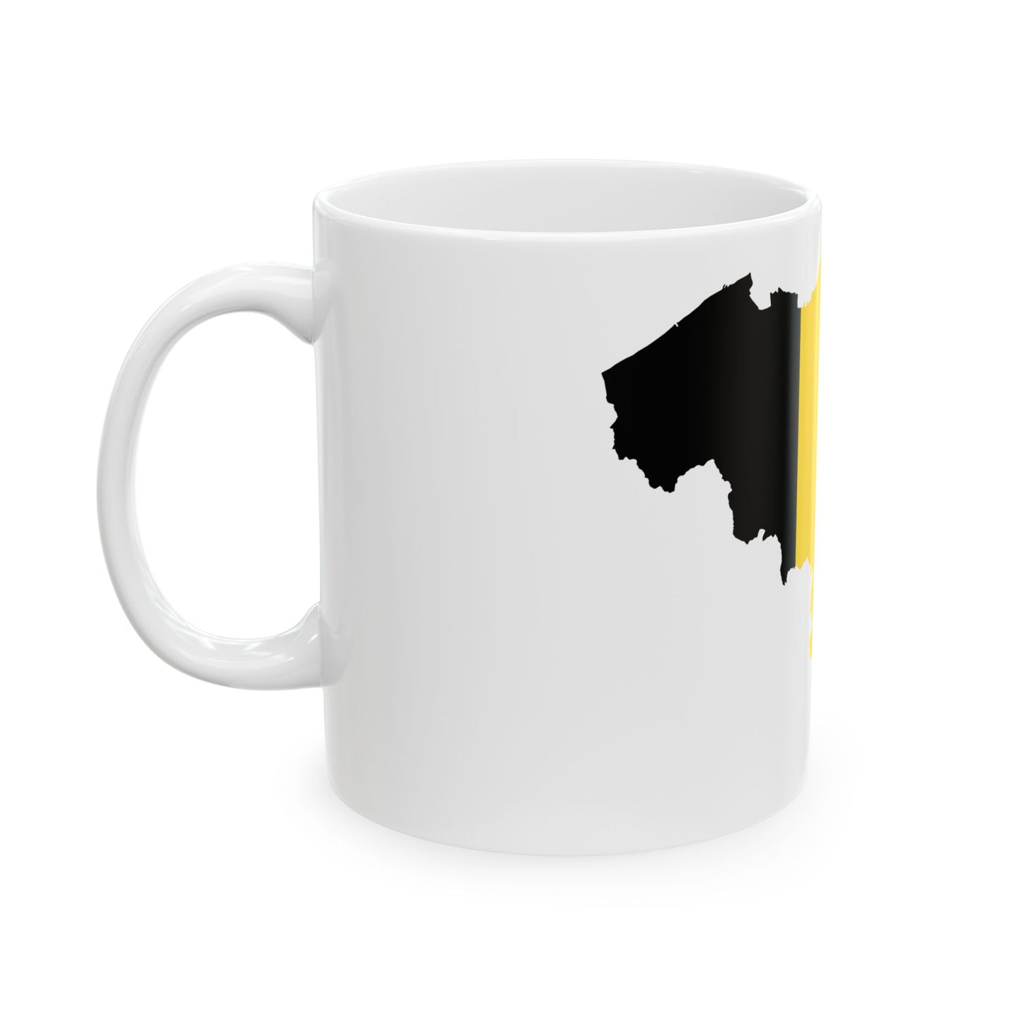 Flag-map of Belgium (Belgium) White Coffee Mug-Go Mug Yourself