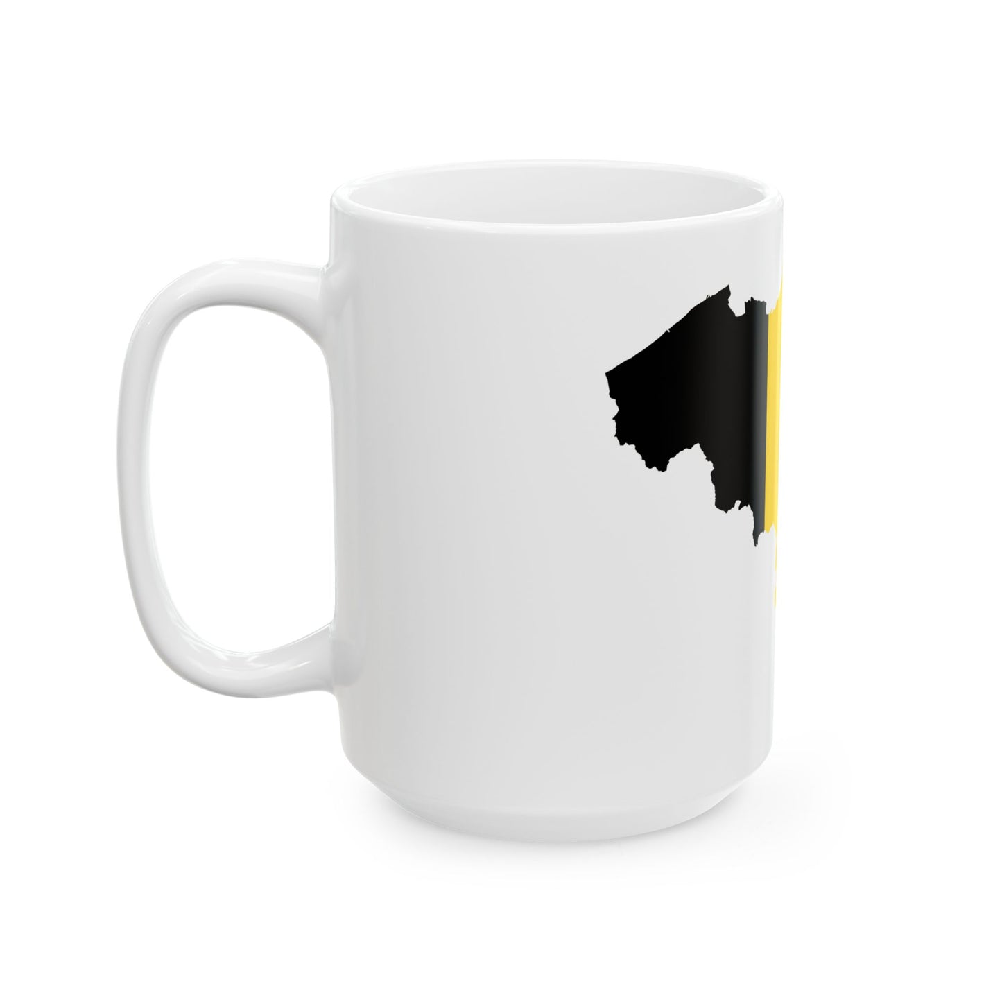 Flag-map of Belgium (Belgium) White Coffee Mug-Go Mug Yourself
