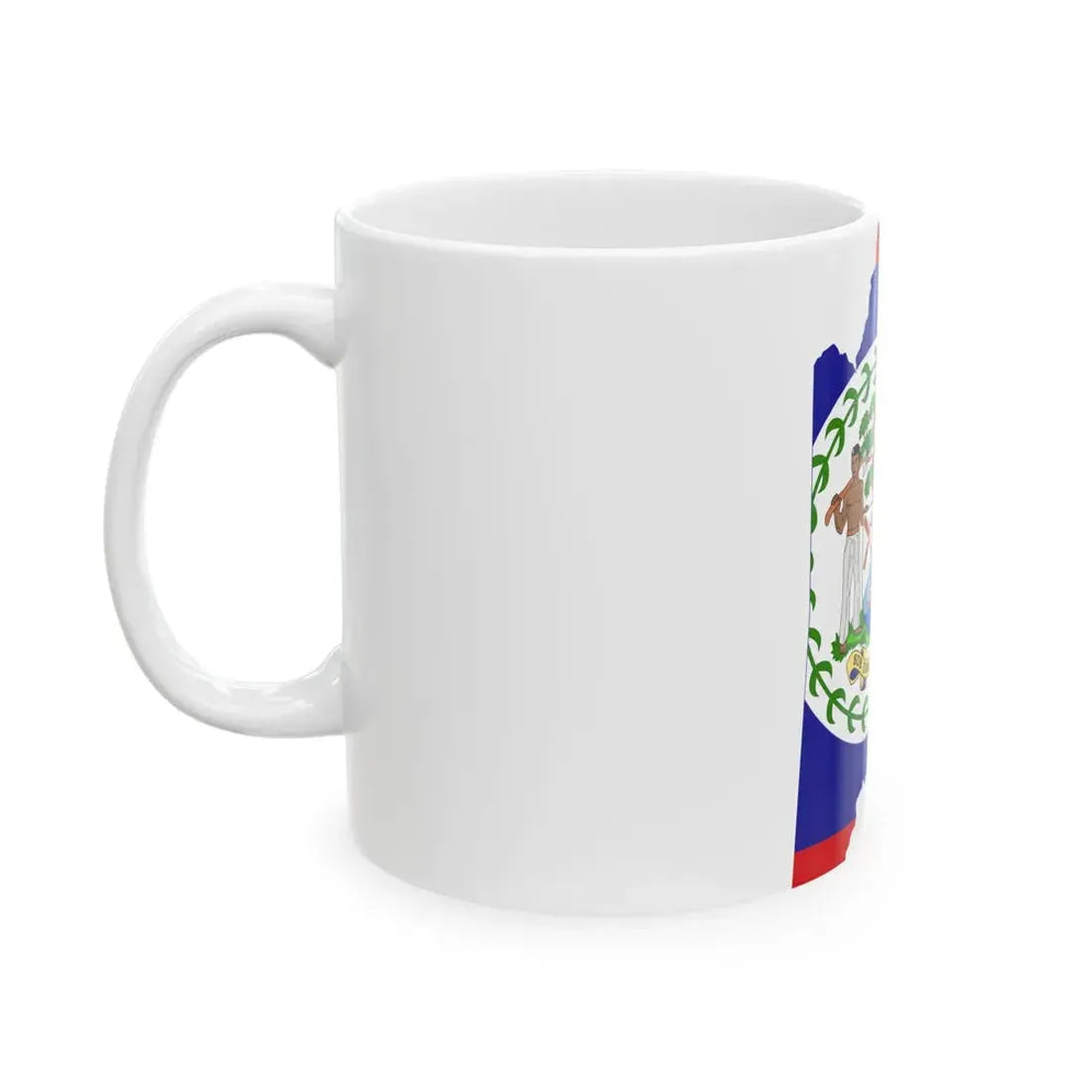 Flag-map of Belize (Belize) White Coffee Mug - Go Mug Yourself