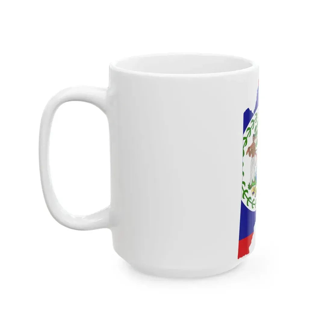 Flag-map of Belize (Belize) White Coffee Mug - Go Mug Yourself
