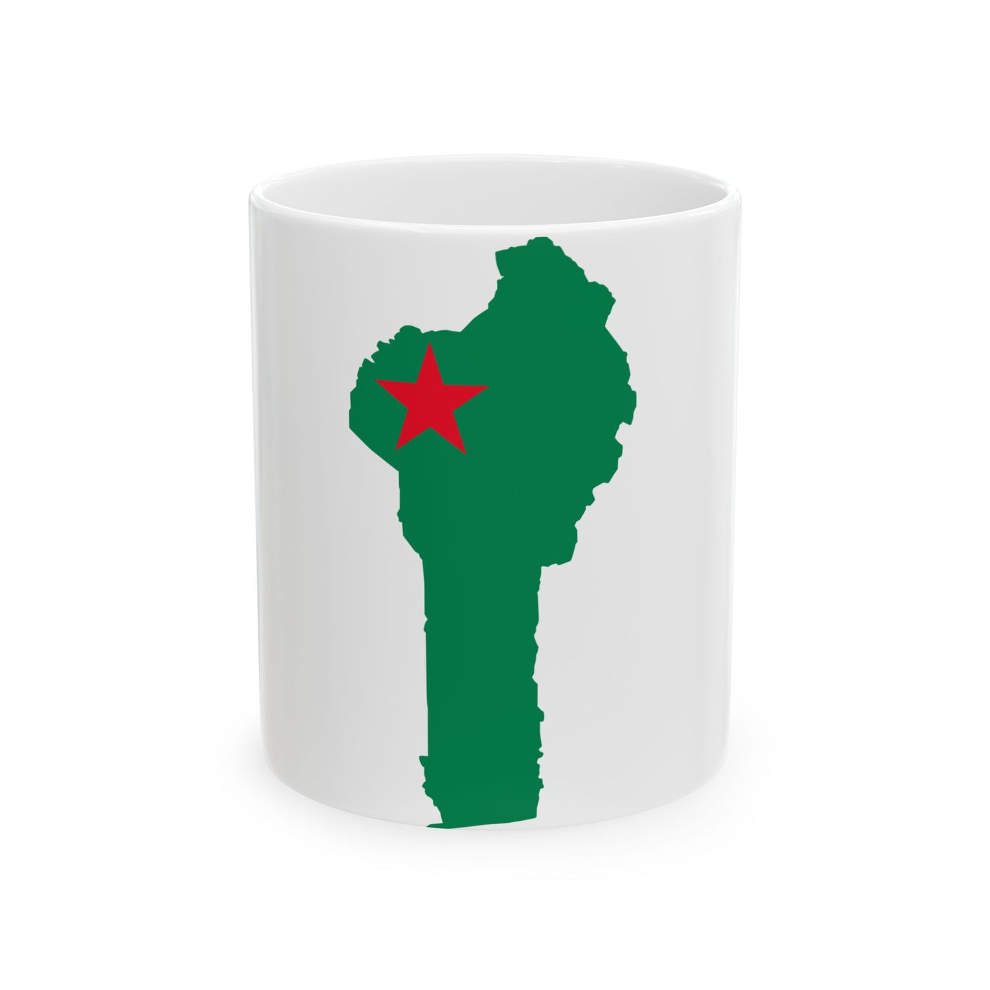 Flag map of Benin 1975-1990 (Benin) White Coffee Mug-11oz-Go Mug Yourself