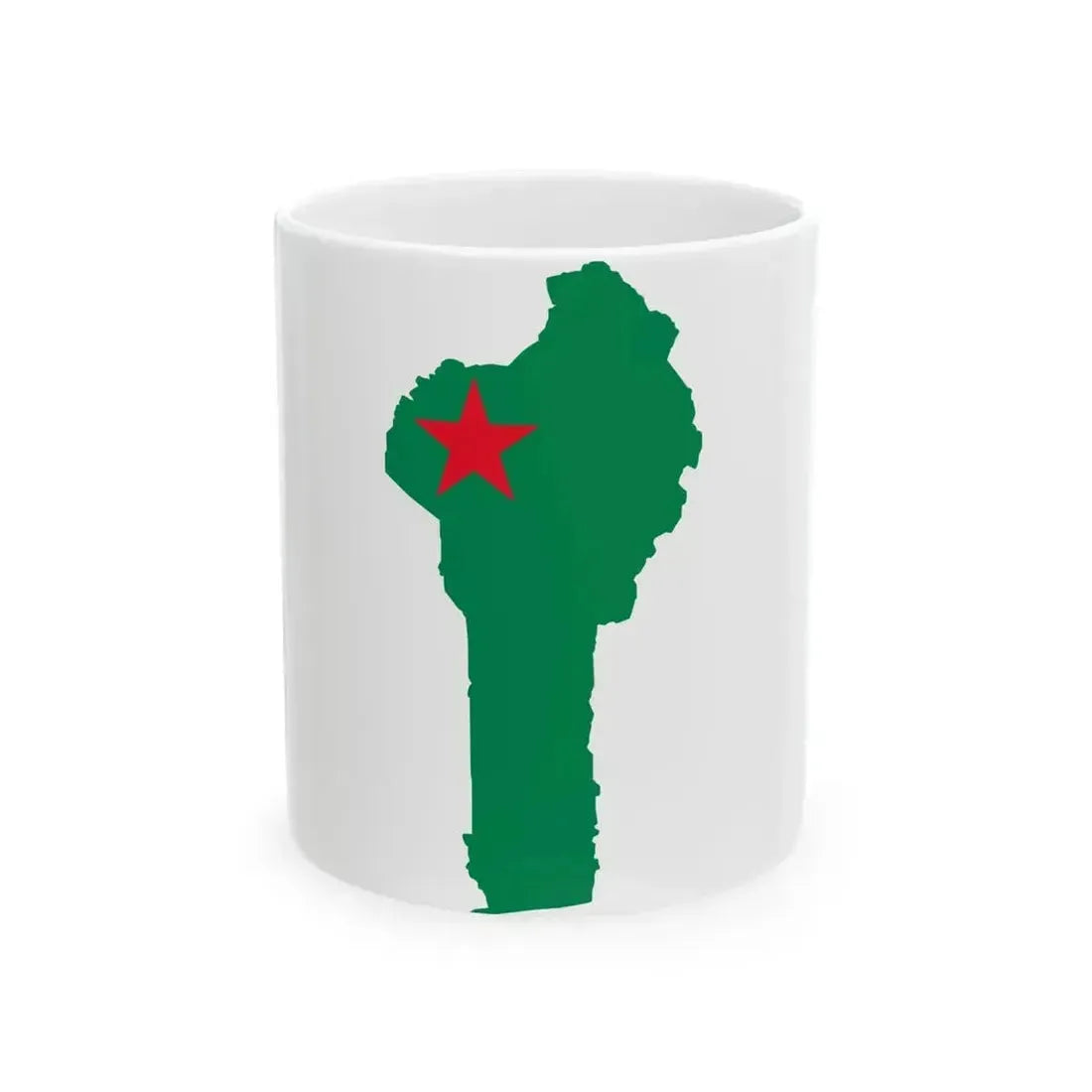 Flag map of Benin 1975-1990 (Benin) White Coffee Mug 11oz - Go Mug Yourself