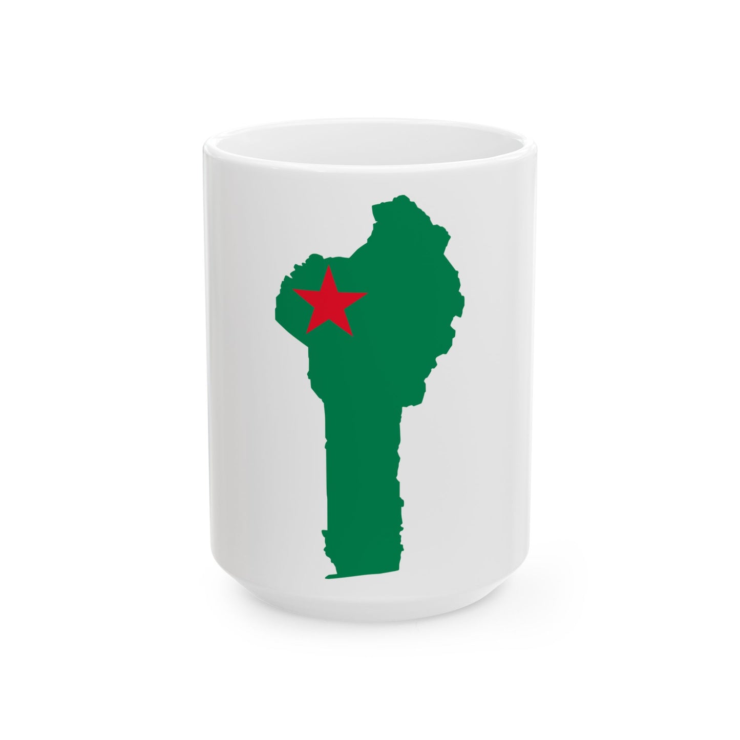 Flag map of Benin 1975-1990 (Benin) White Coffee Mug-15oz-Go Mug Yourself