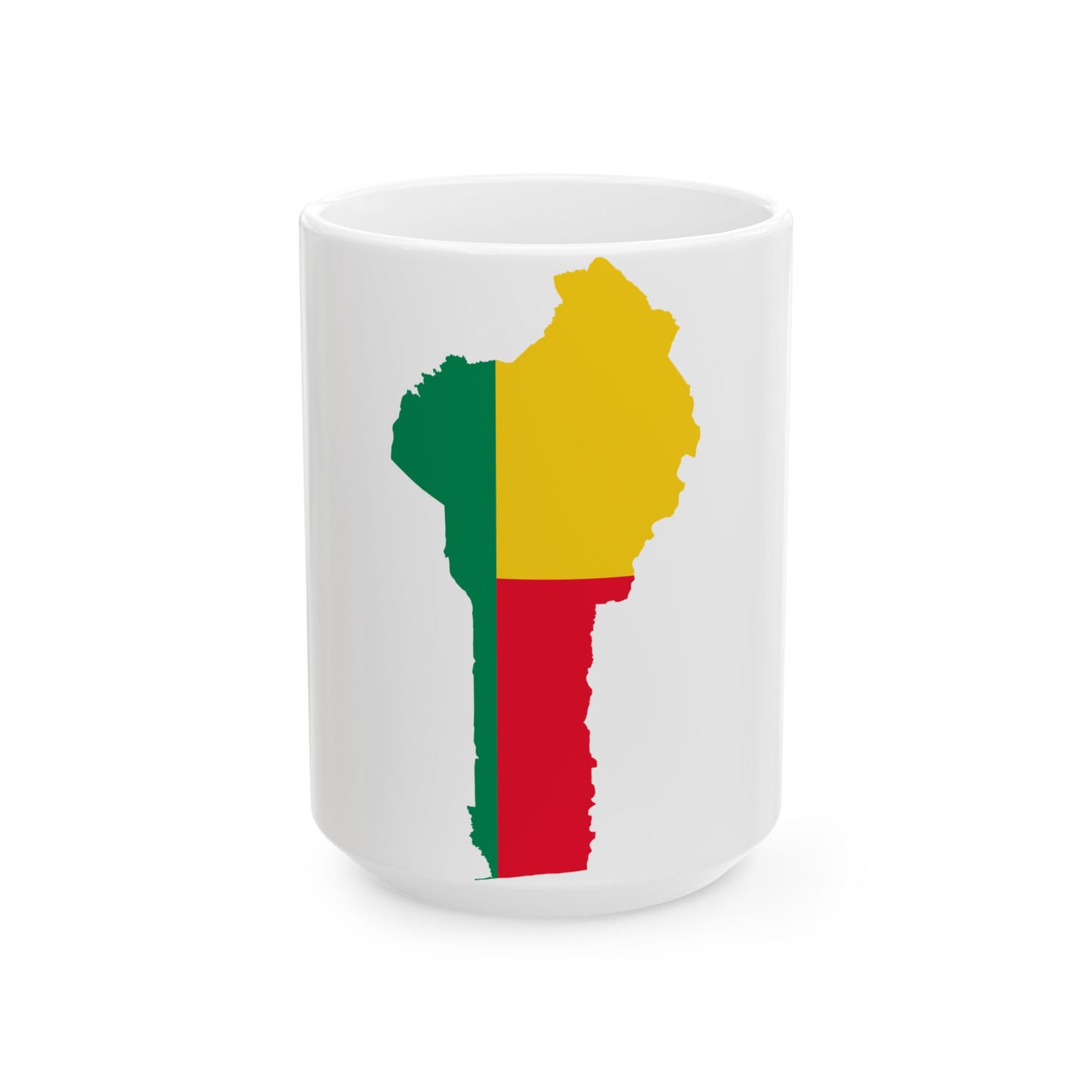 Flag map of Benin (Benin) White Coffee Mug-15oz-Go Mug Yourself