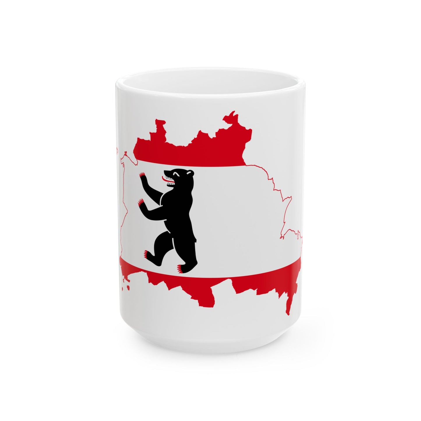 Flag map of Berlin 1990- (Germany) White Coffee Mug-15oz-Go Mug Yourself