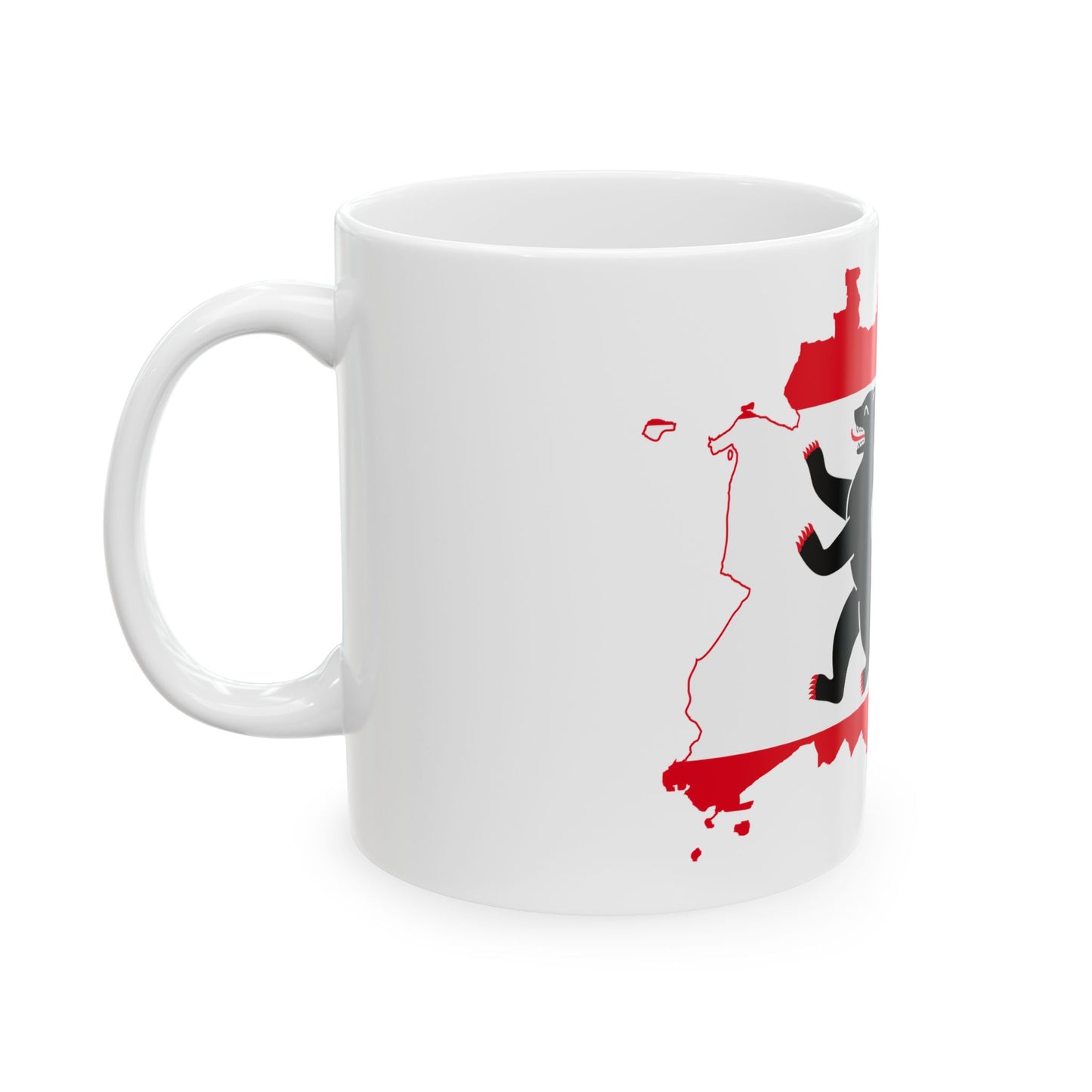 Flag map of Berlin 1990- (Germany) White Coffee Mug-Go Mug Yourself