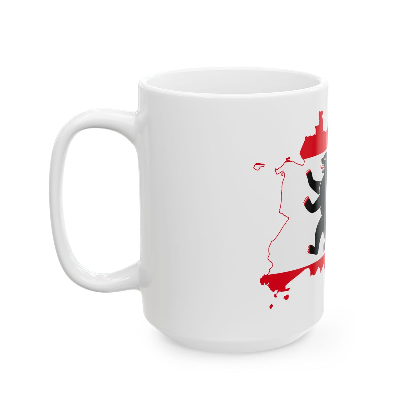 Flag map of Berlin 1990- (Germany) White Coffee Mug-Go Mug Yourself